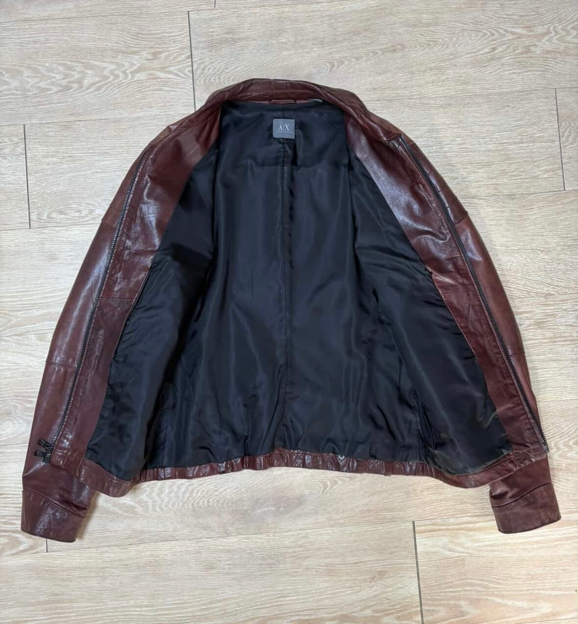 Armani Exchange Leather Motorcycle Jacke 상품이미지3
