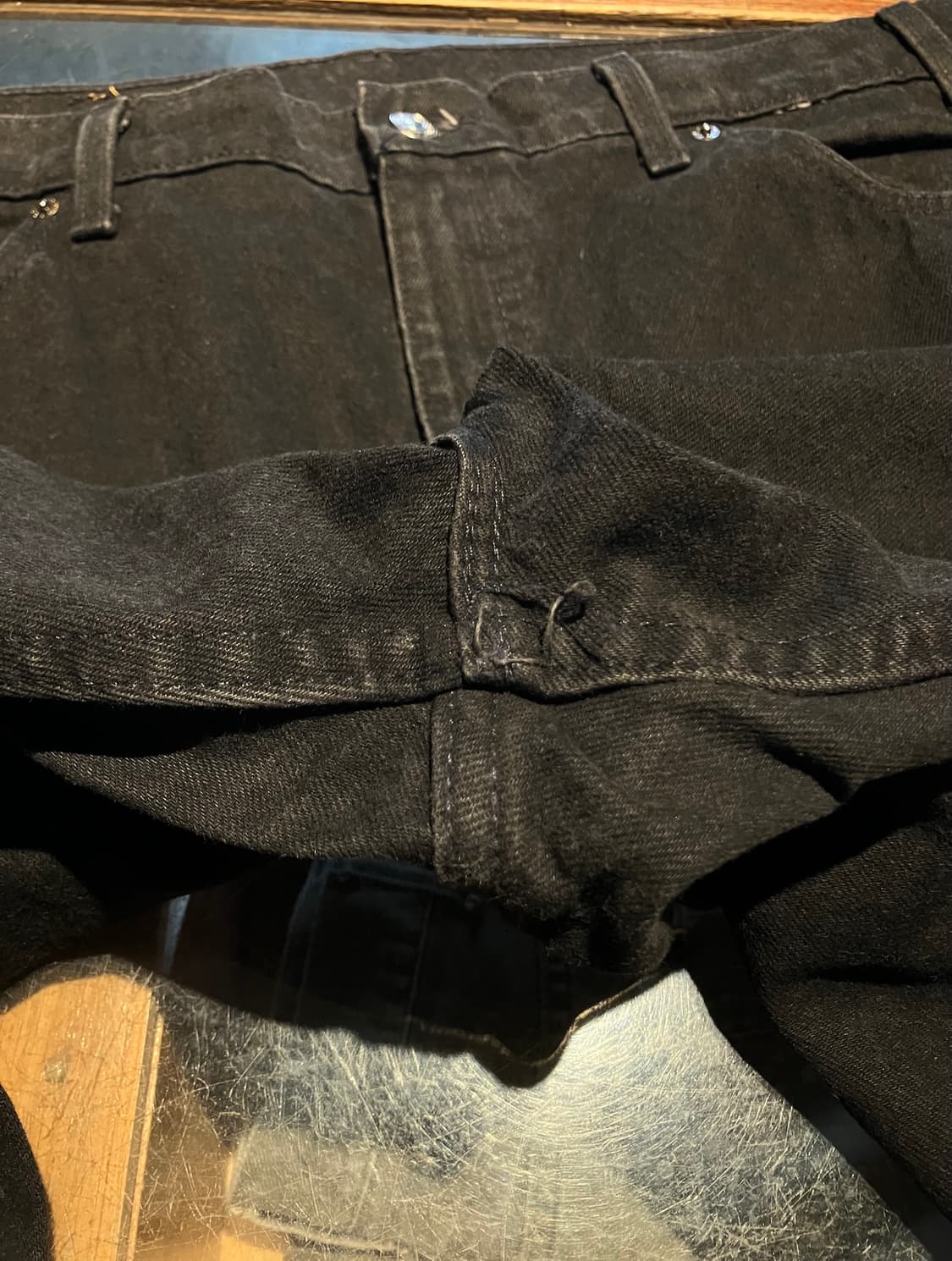 90s USA 빈티지 리바이스 505 블랙 데님 팬츠 상품이미지8