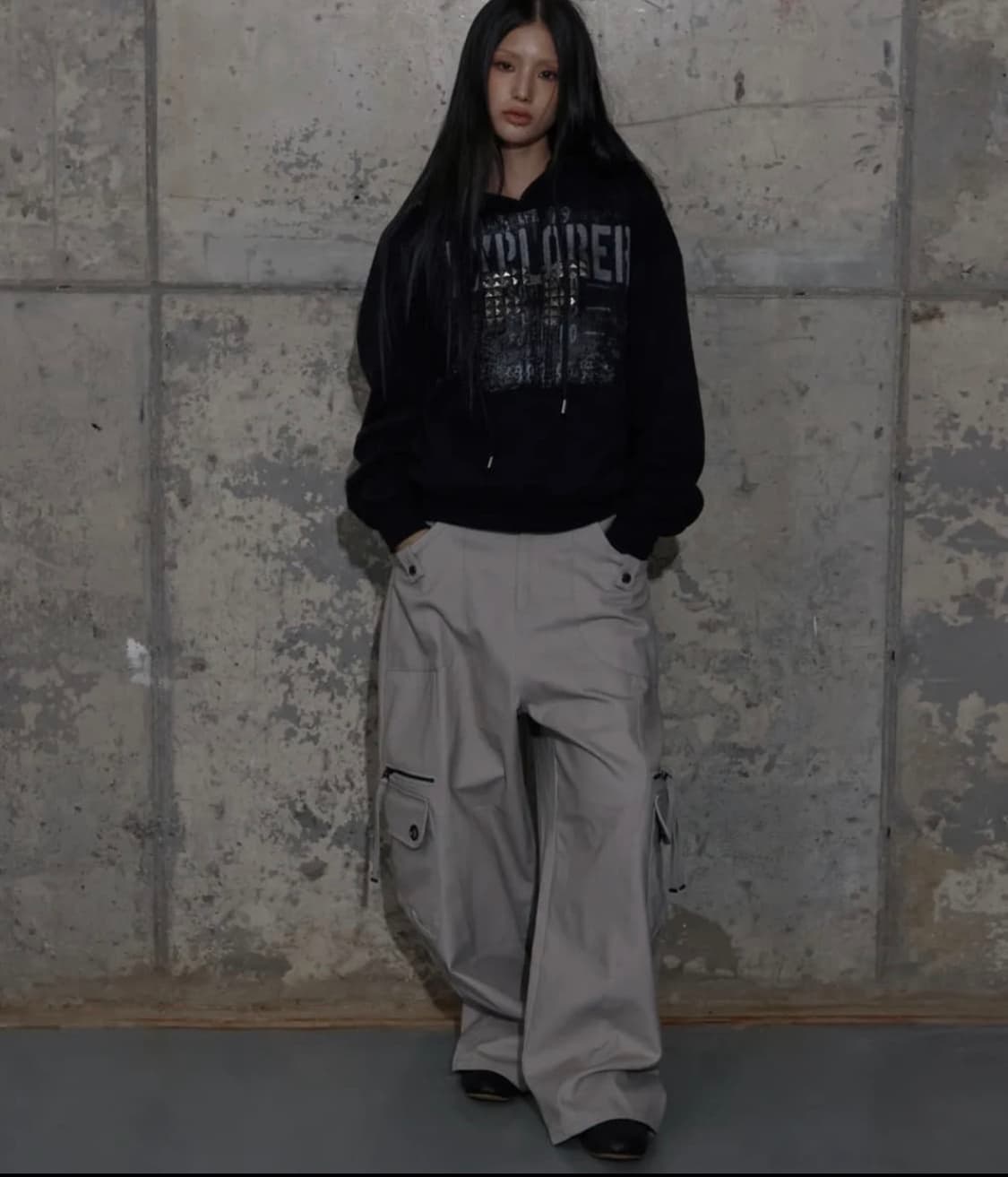 크로스 포켓 카고 팬츠 (PINK BEIGE) 1 size 상품이미지2