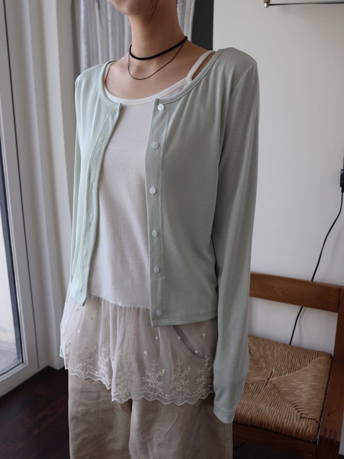 프롬뮤즈 light round cardigan 민트 여름 가디건 상품이미지1