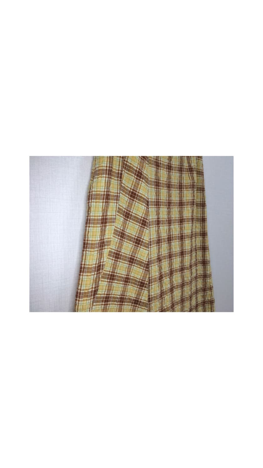 빈티지 옐로우 체크 롱 스커트 상품이미지4