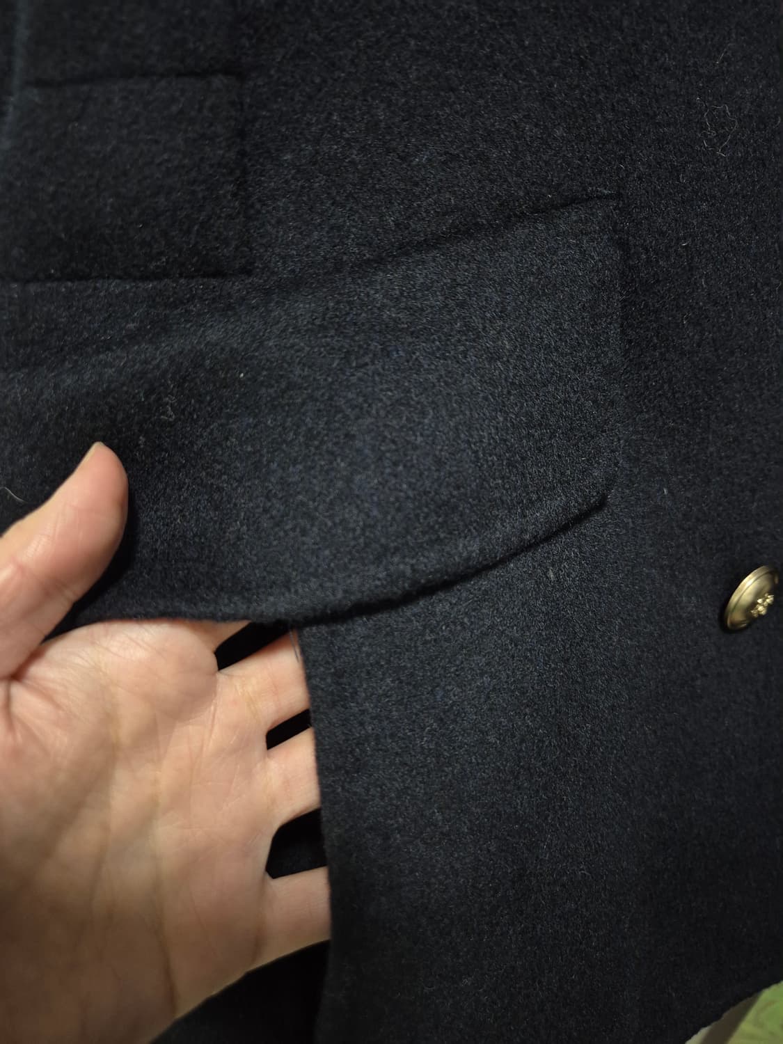 스튜디오럭스. 다크네이비 핸드메이드 코트 상품이미지3