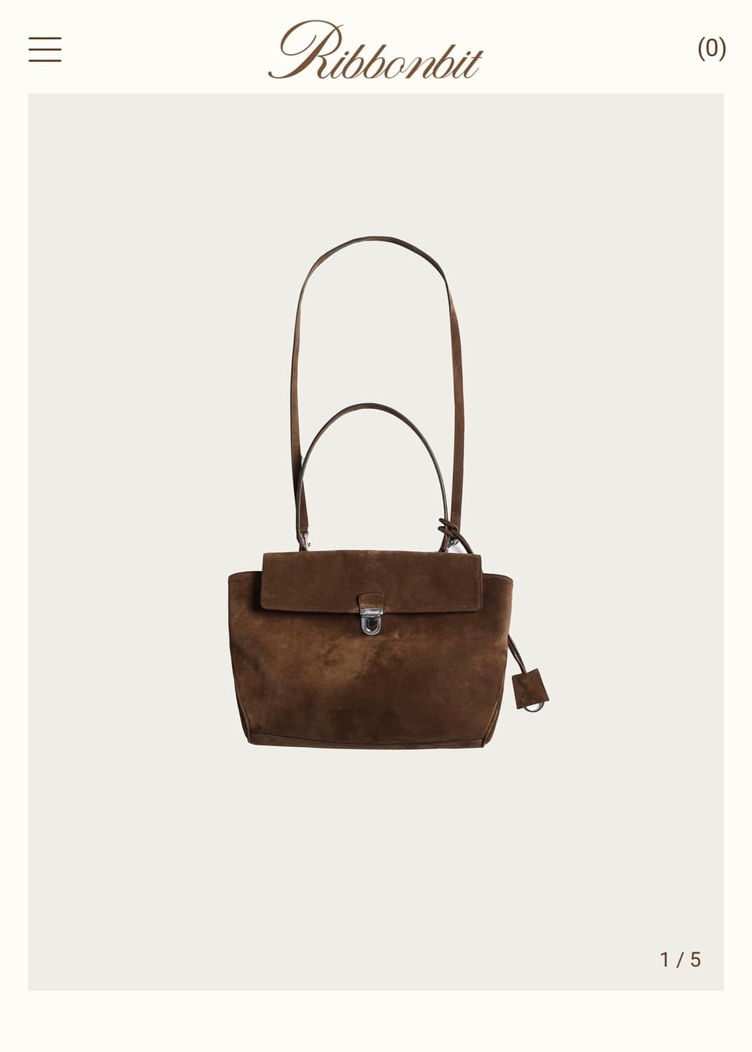 [새상품]리본빛 말로우백 스웨이드 상품이미지1