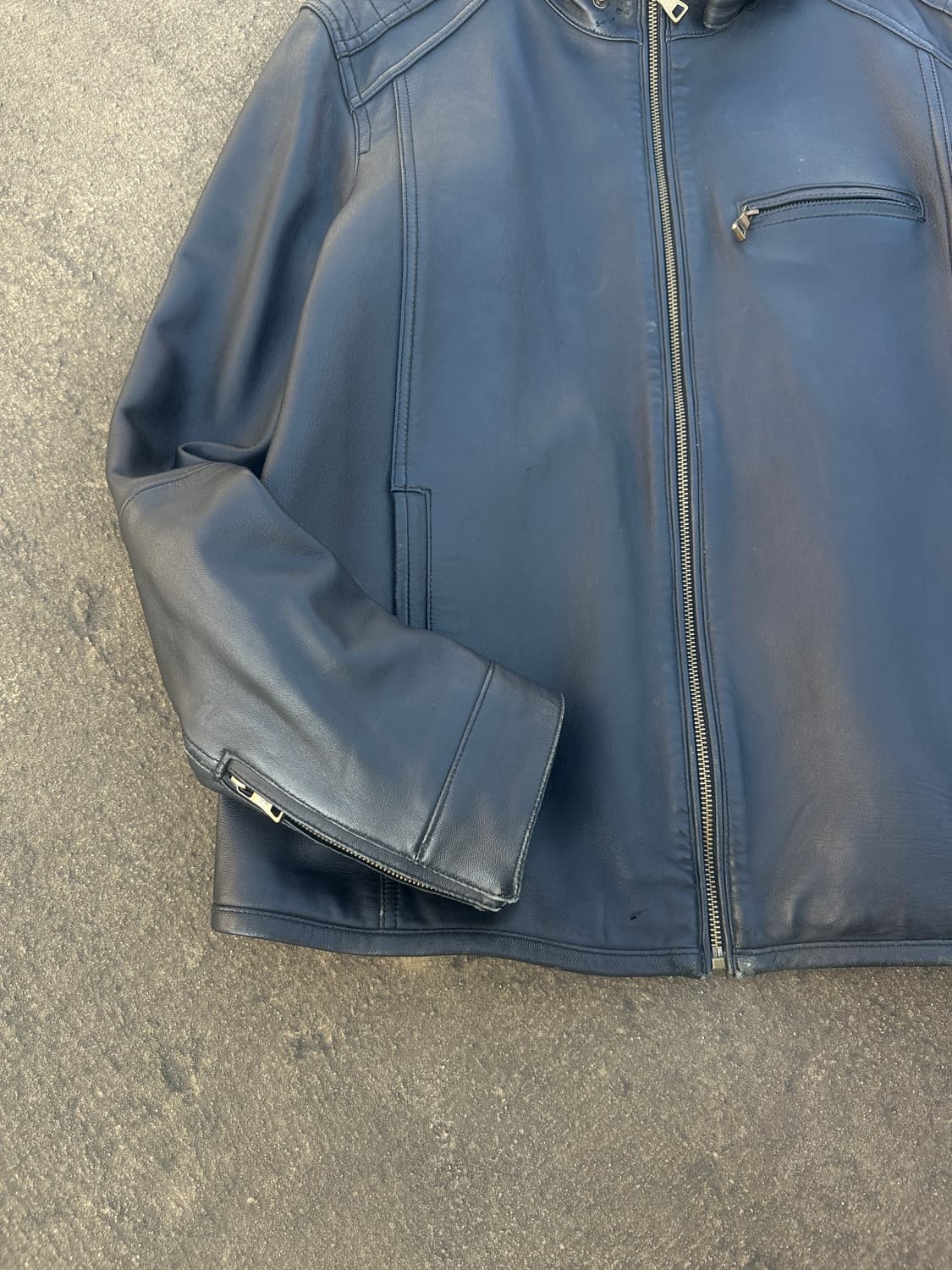 빈티지 양가죽 레더자켓 매트 블랙 상품이미지4