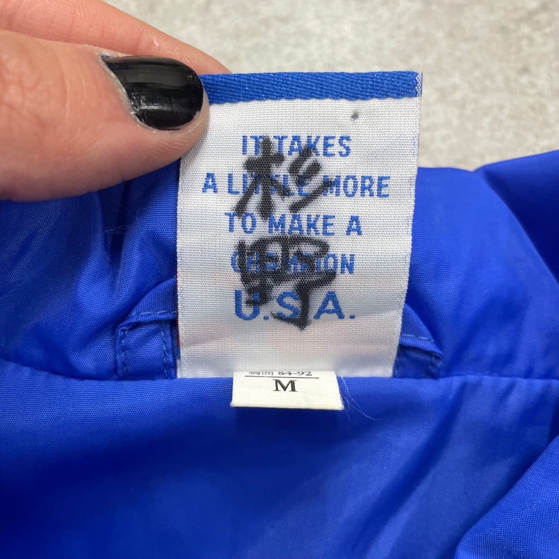 챔피온 USA 블루 빅로고 바람막이 M 상품이미지4