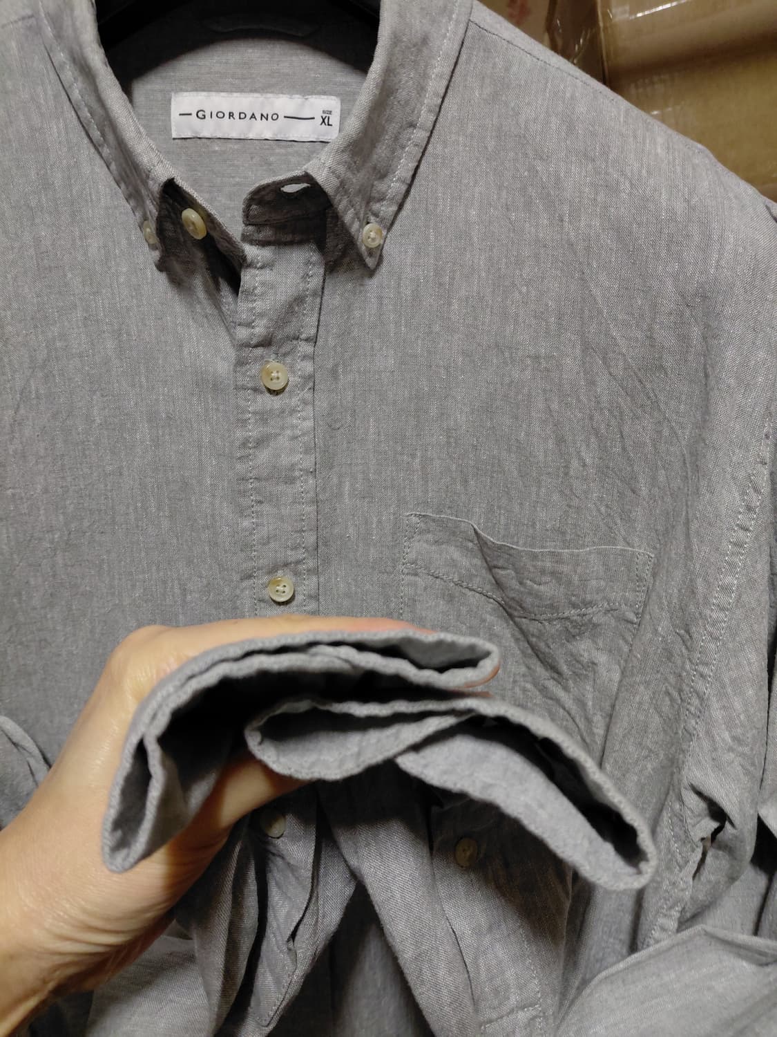 [지오다노]면,마 혼방 그레이 셔츠XL(105)사이즈 상품이미지7