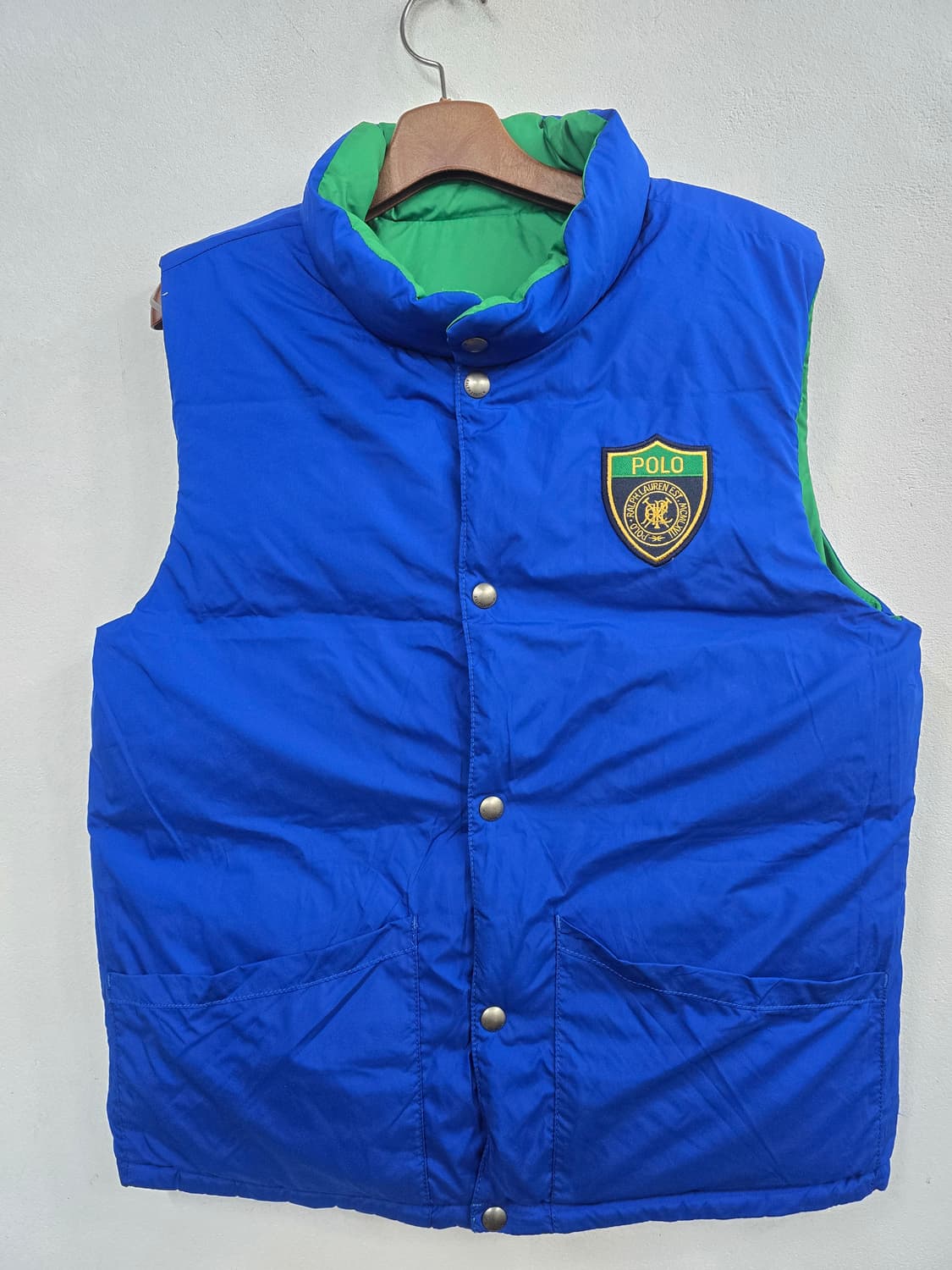 폴로 랄프로렌 블루 그린양면 조끼 상품이미지1