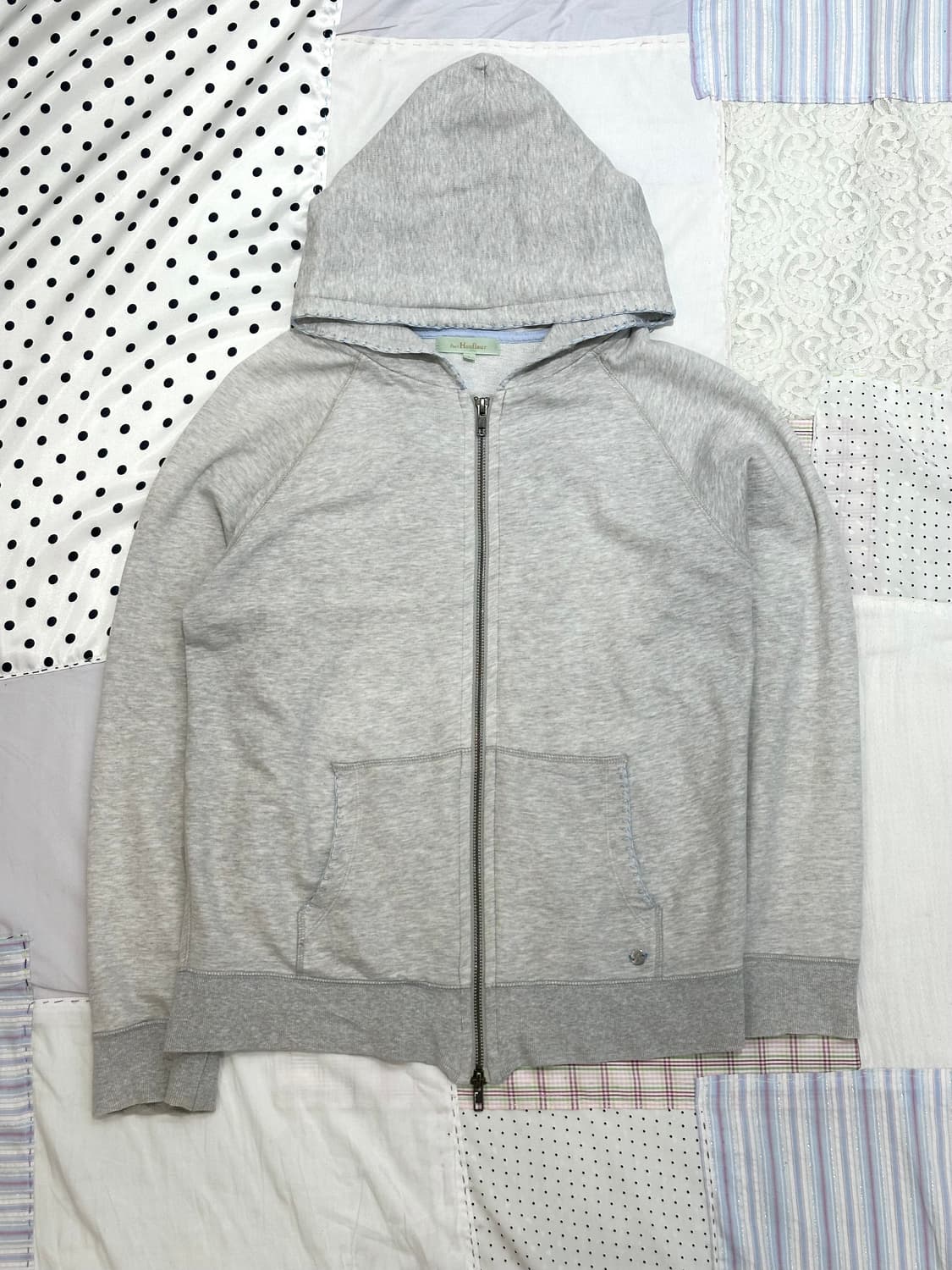 블루 스티치 디테일 후드집업 상품이미지10