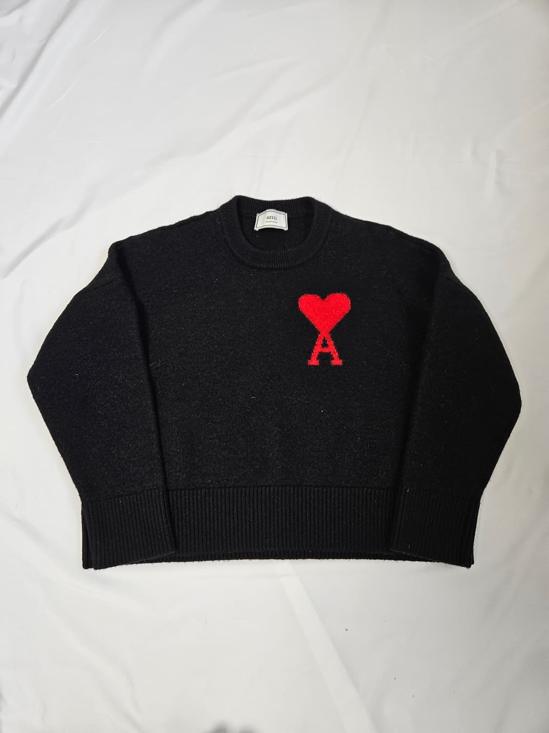 AMI 아미 빅하트 로고 크루넥 긴팔 니트 스웨터 L 상품이미지1