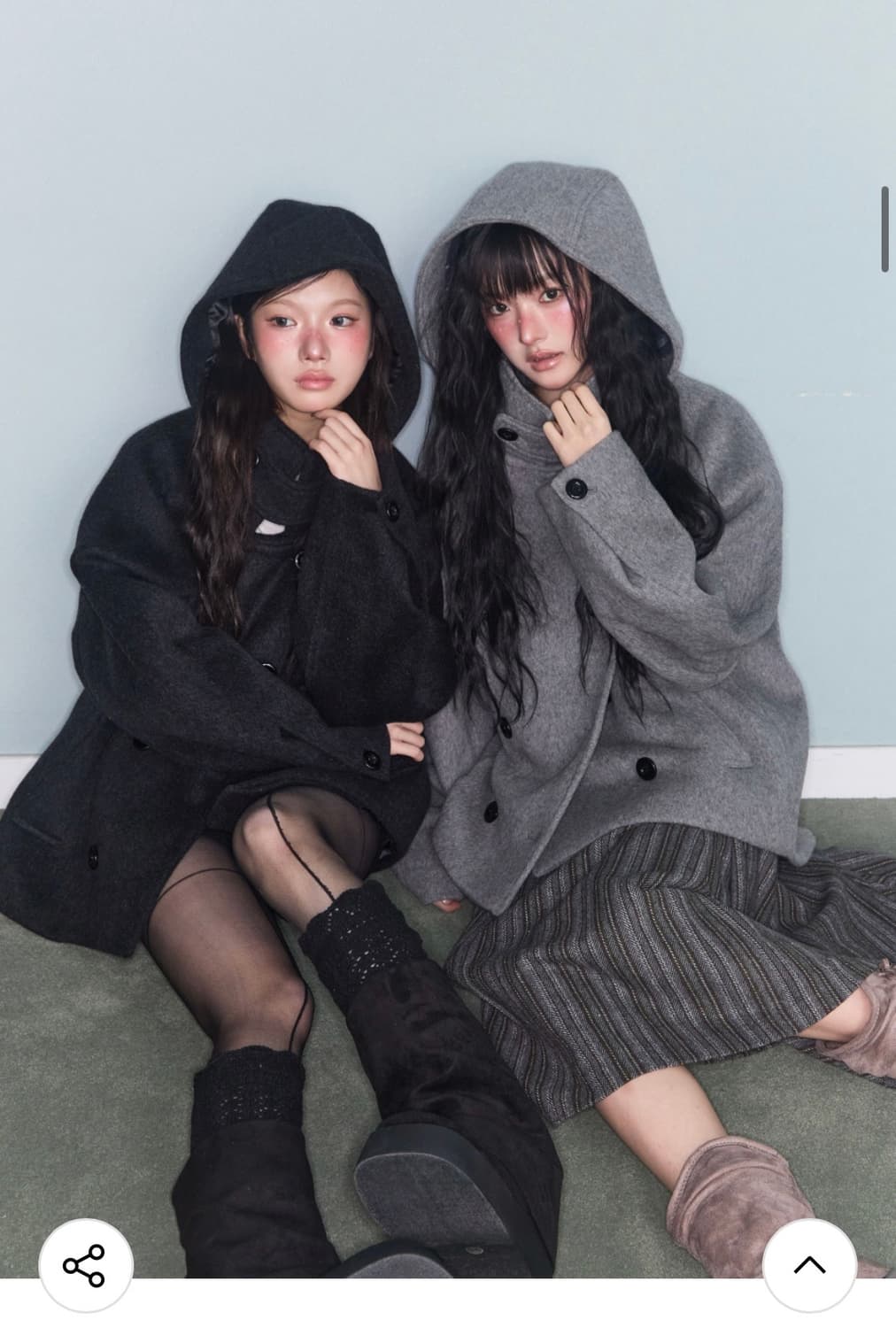 미레코 더블 하프 코트 그레이 상품이미지1