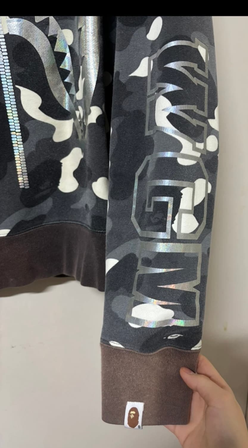 100%정품 베이프 샤크 롱슬리브 블랙 상품이미지3