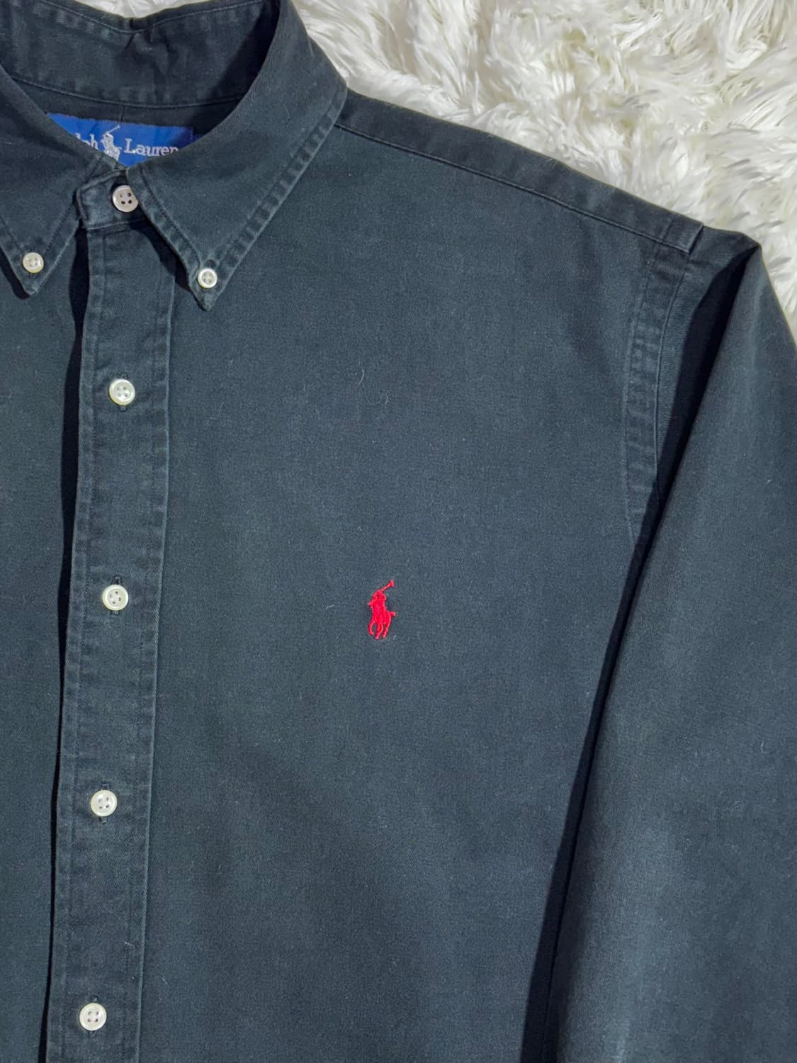 폴로 랄프로렌 레드포니 블랙 오버핏 솔리드 셔츠  상품이미지4