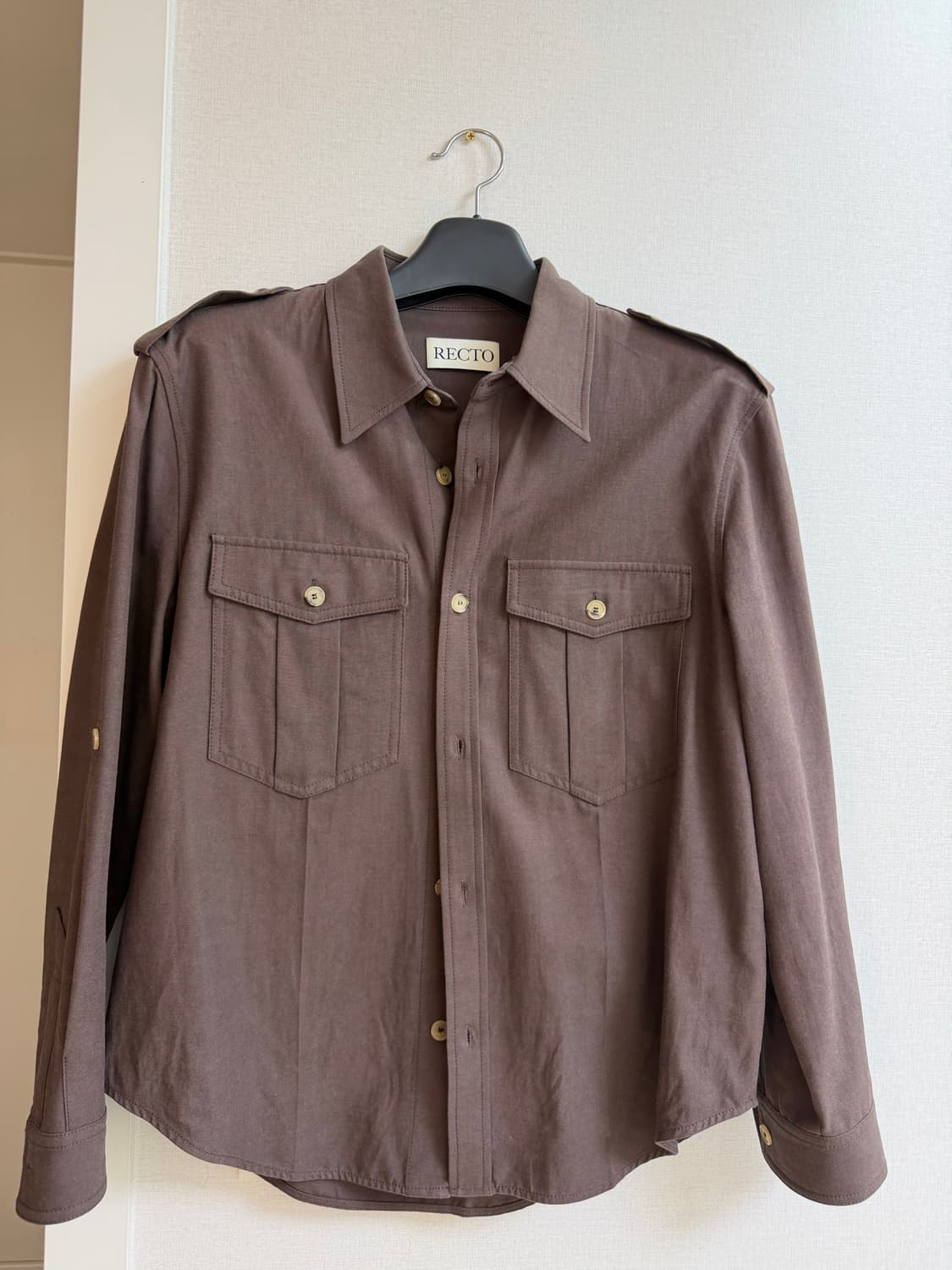 렉토 / 보헤미안 롤업셔츠 브라운 / S 상품이미지1