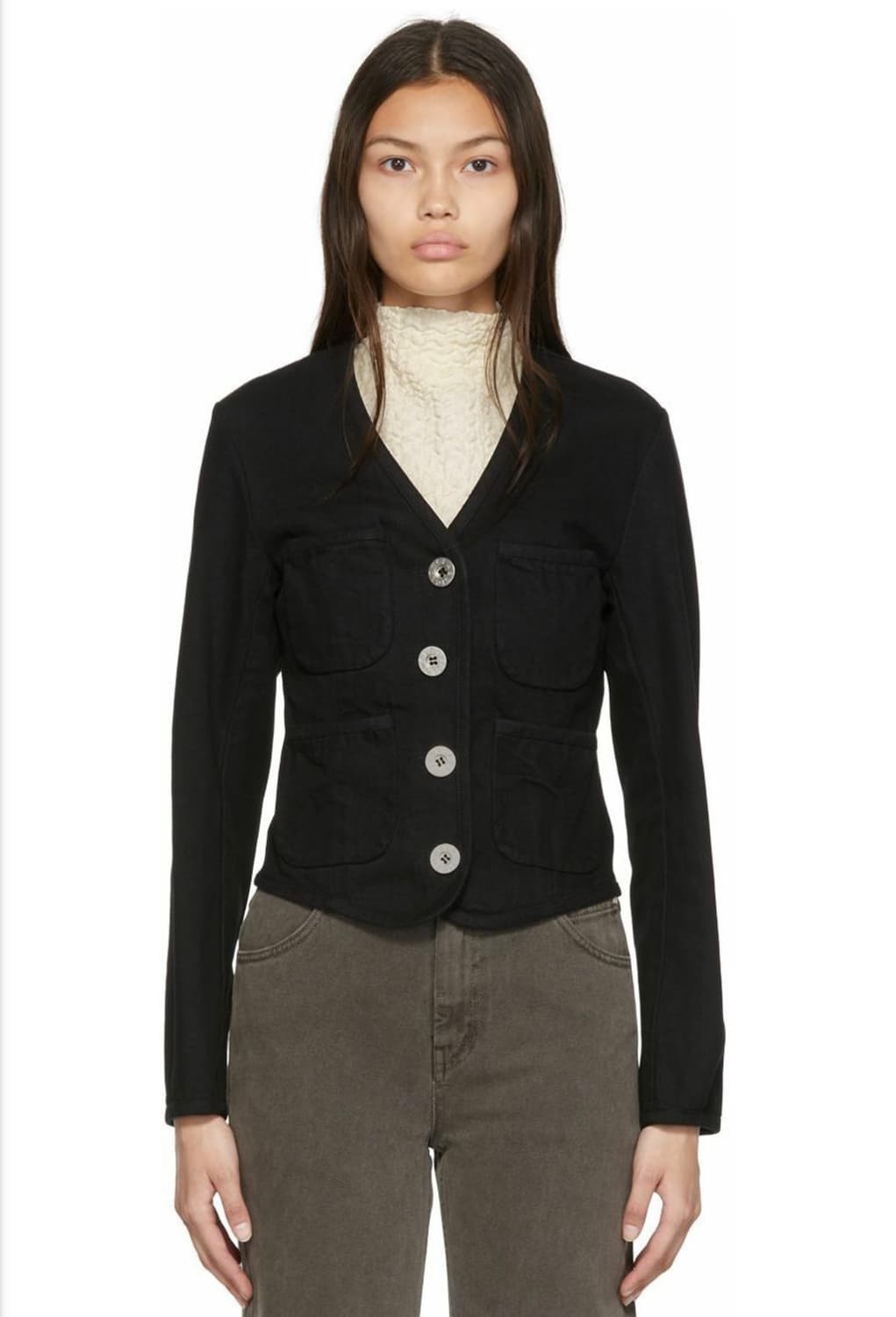 로우클래식 22PF 데님 숏 자켓 블랙 M 상품이미지4