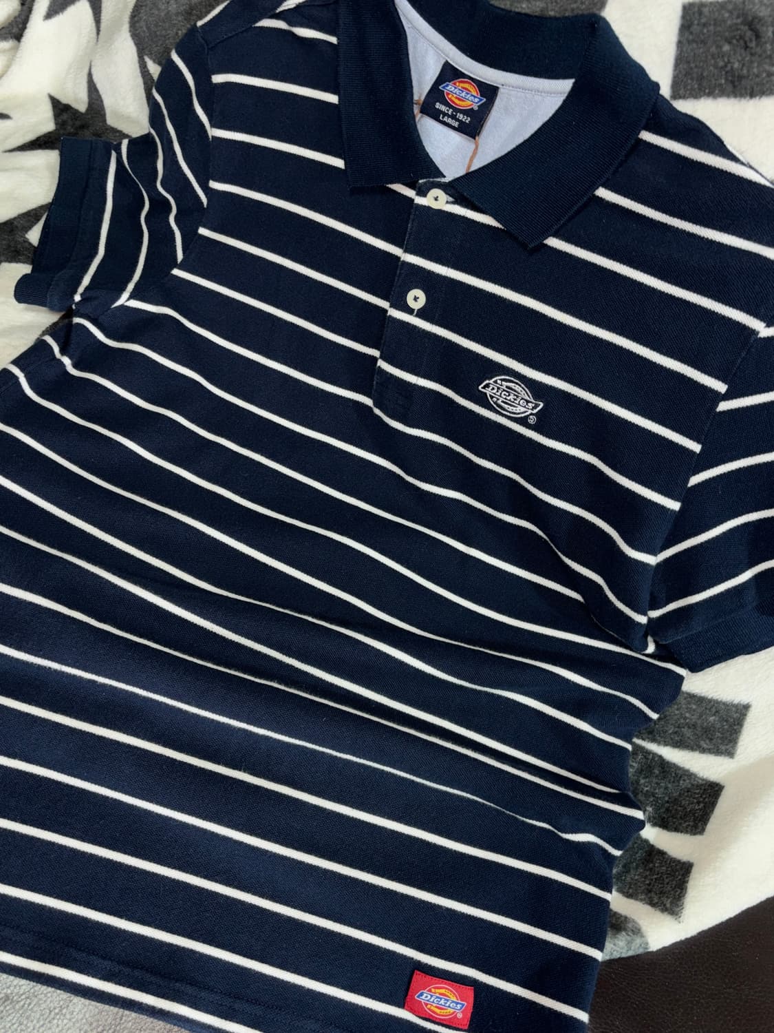 Dickies 스트라이프 PK 티셔츠 / Navy 상품이미지3