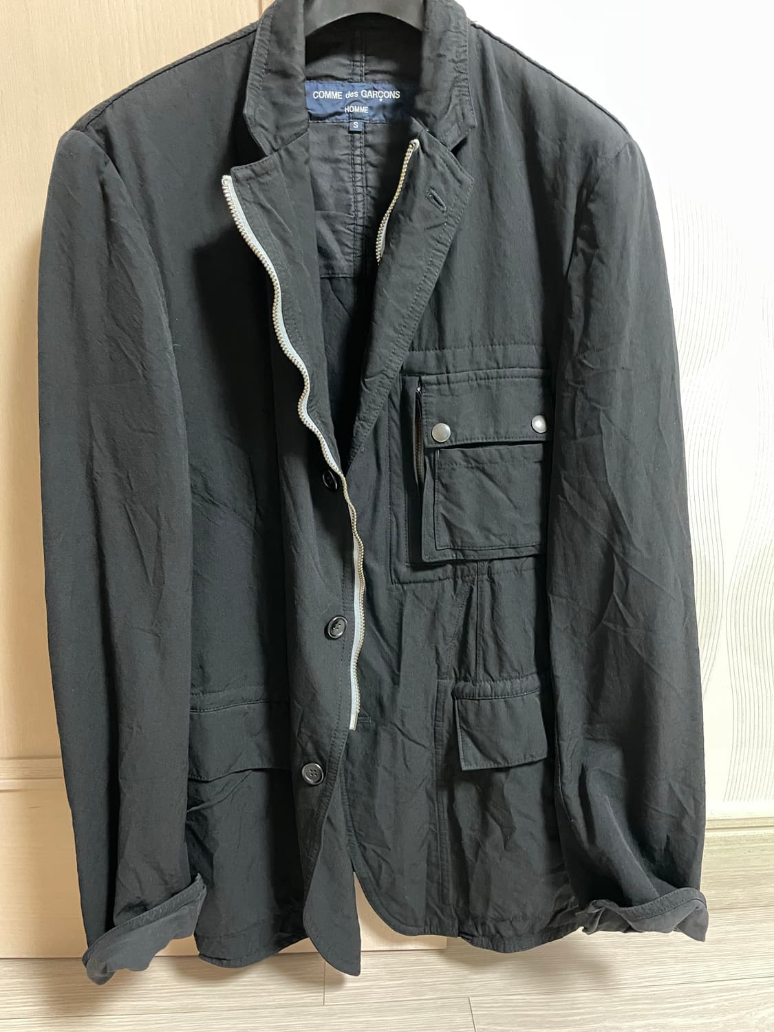 꼼데가르송 옴므 지퍼블레이저자켓 s 상품이미지1