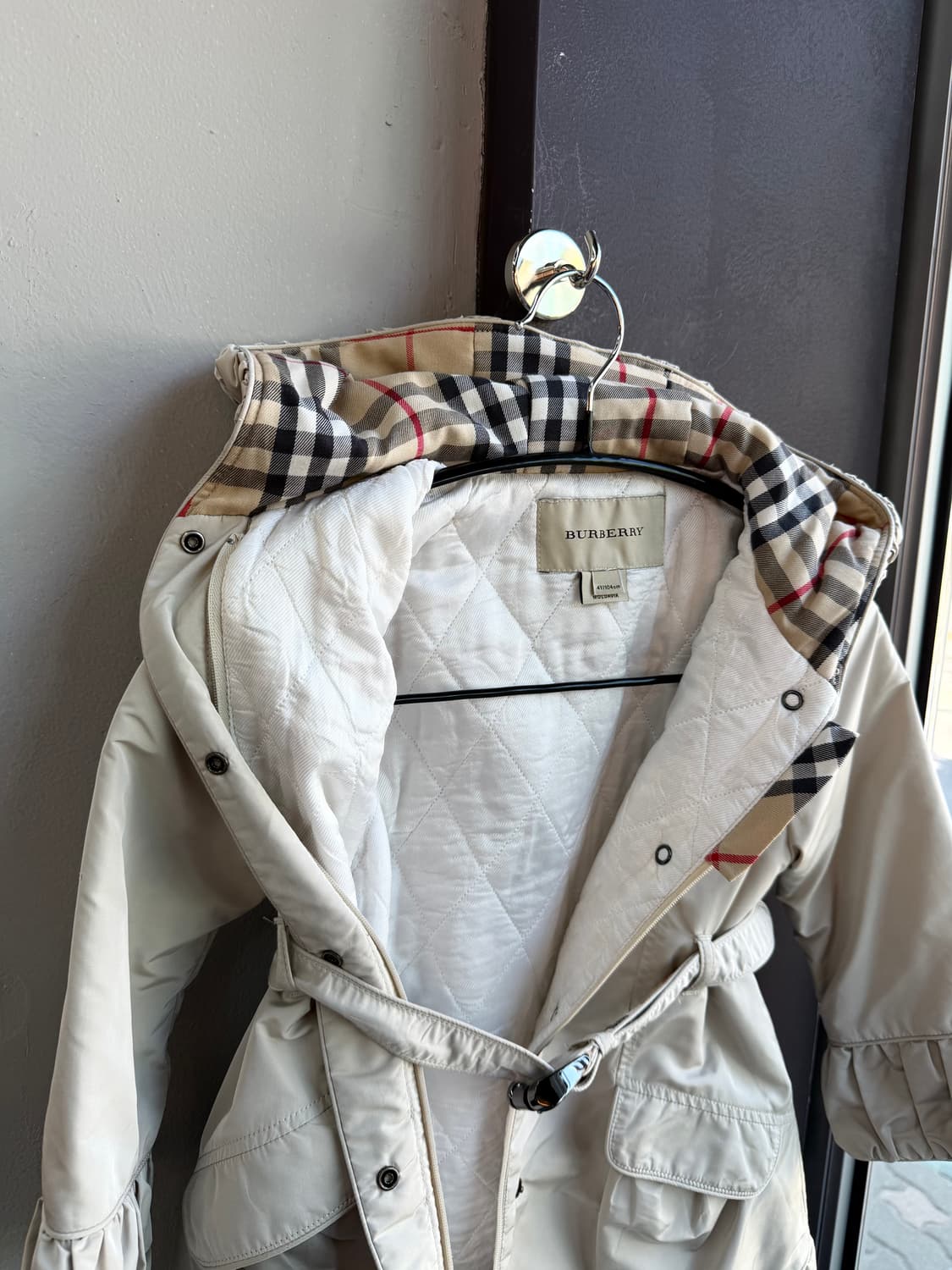 4Y/ 버버리 칠드런 경량 패딩 트렌치코트 상품이미지5