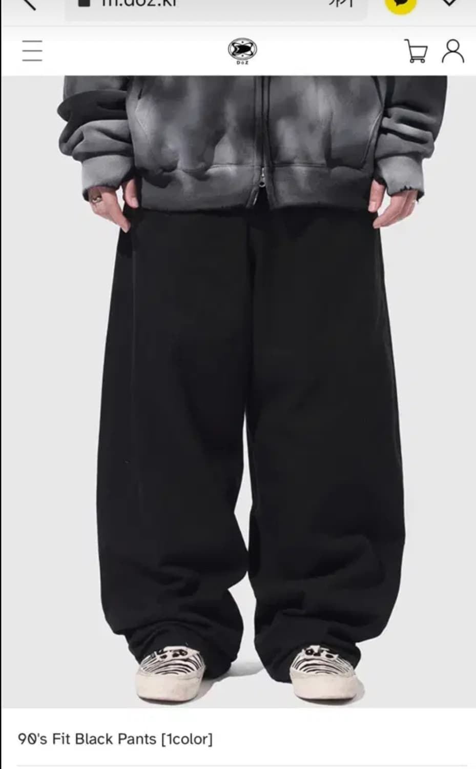 도즈 90's fit black pants L 상품이미지2