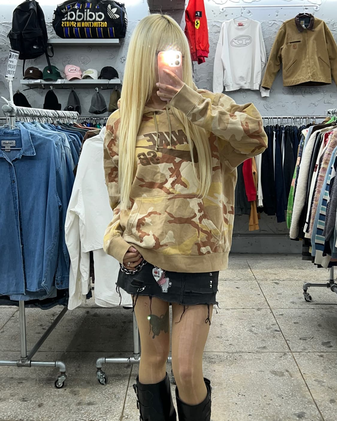 착샷O 나이키SB 카모 빅로고 후드 상품이미지6