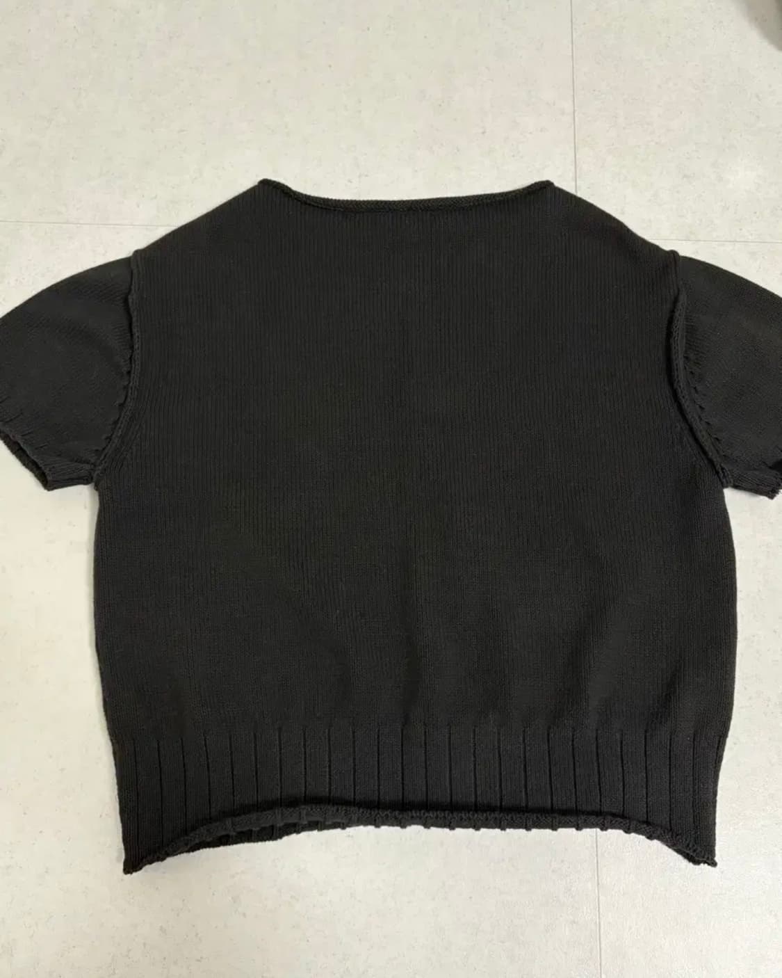 문달 Duvet Half Sleeve Knit 듀벳 하프 니트 차콜 상품이미지5