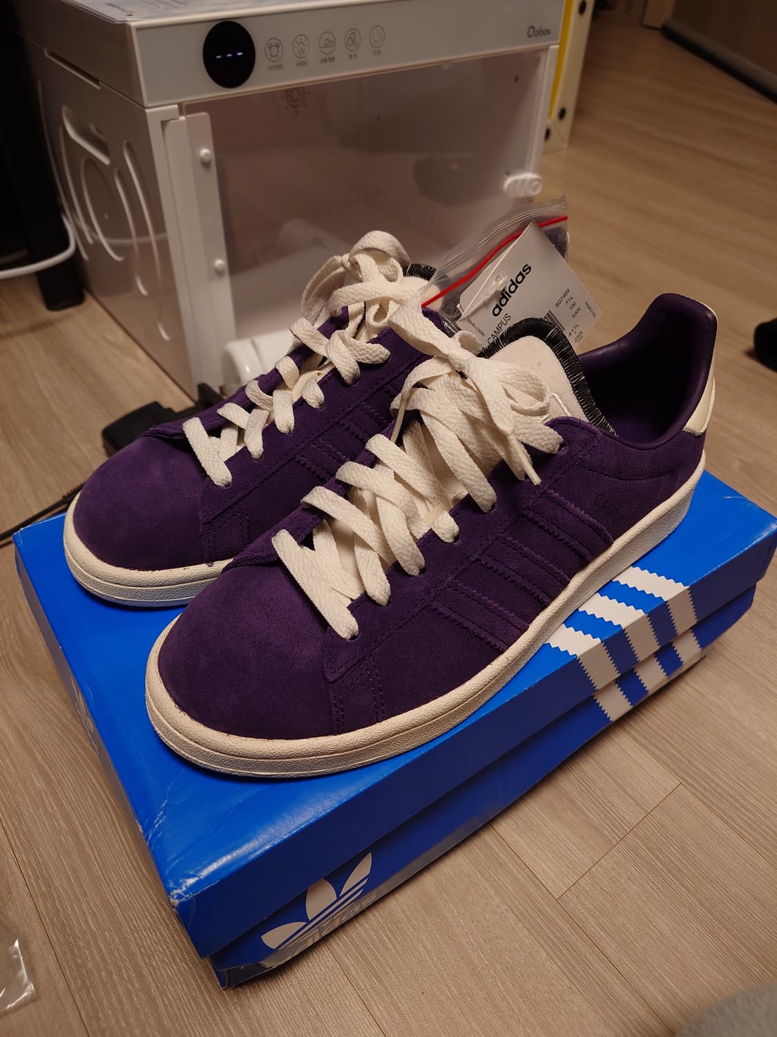 [260~265] 아디다스 캠퍼스 스웨이드 퍼플 운동화 새상품 상품이미지1