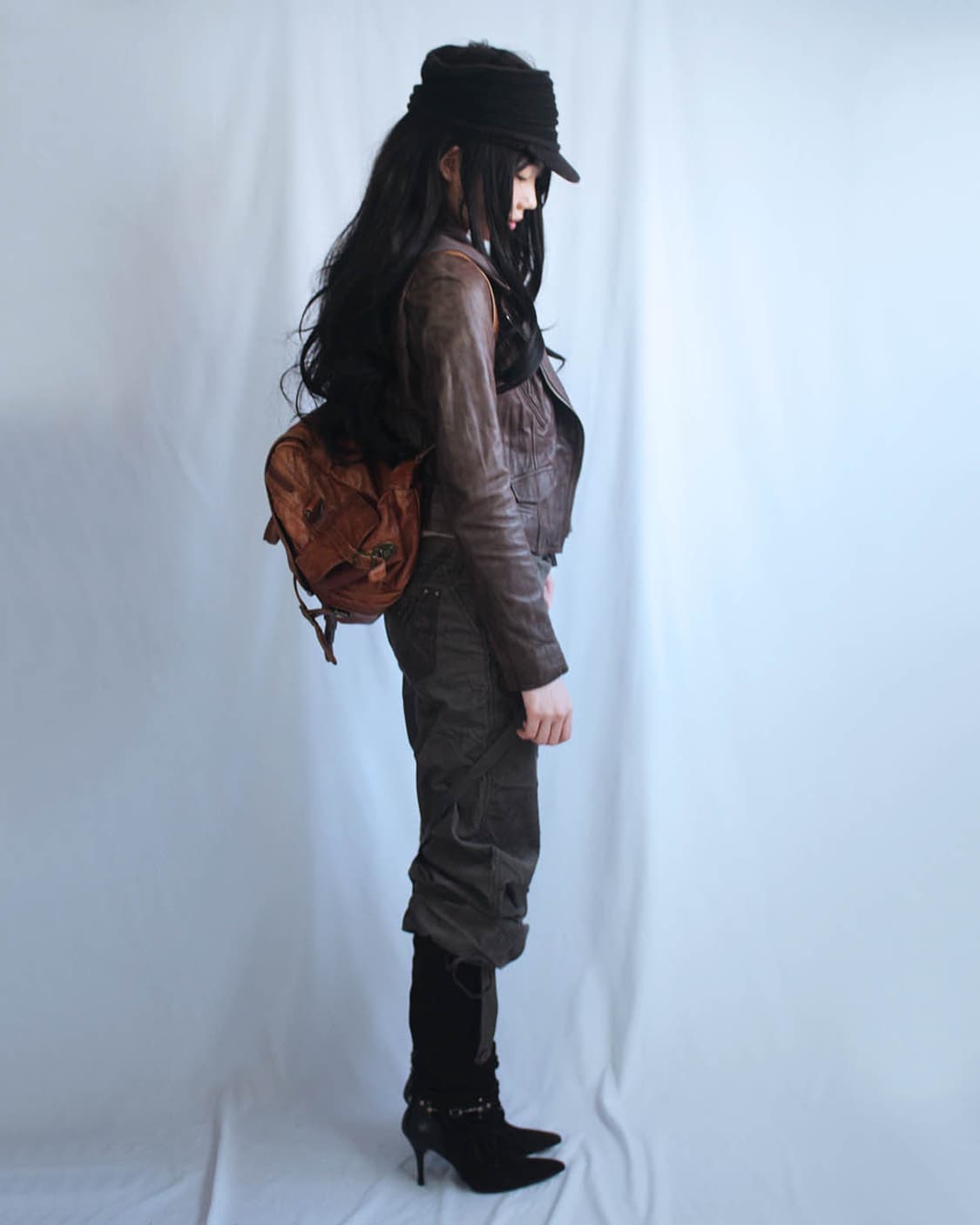 Reddish-brown leather 3way back 상품이미지10