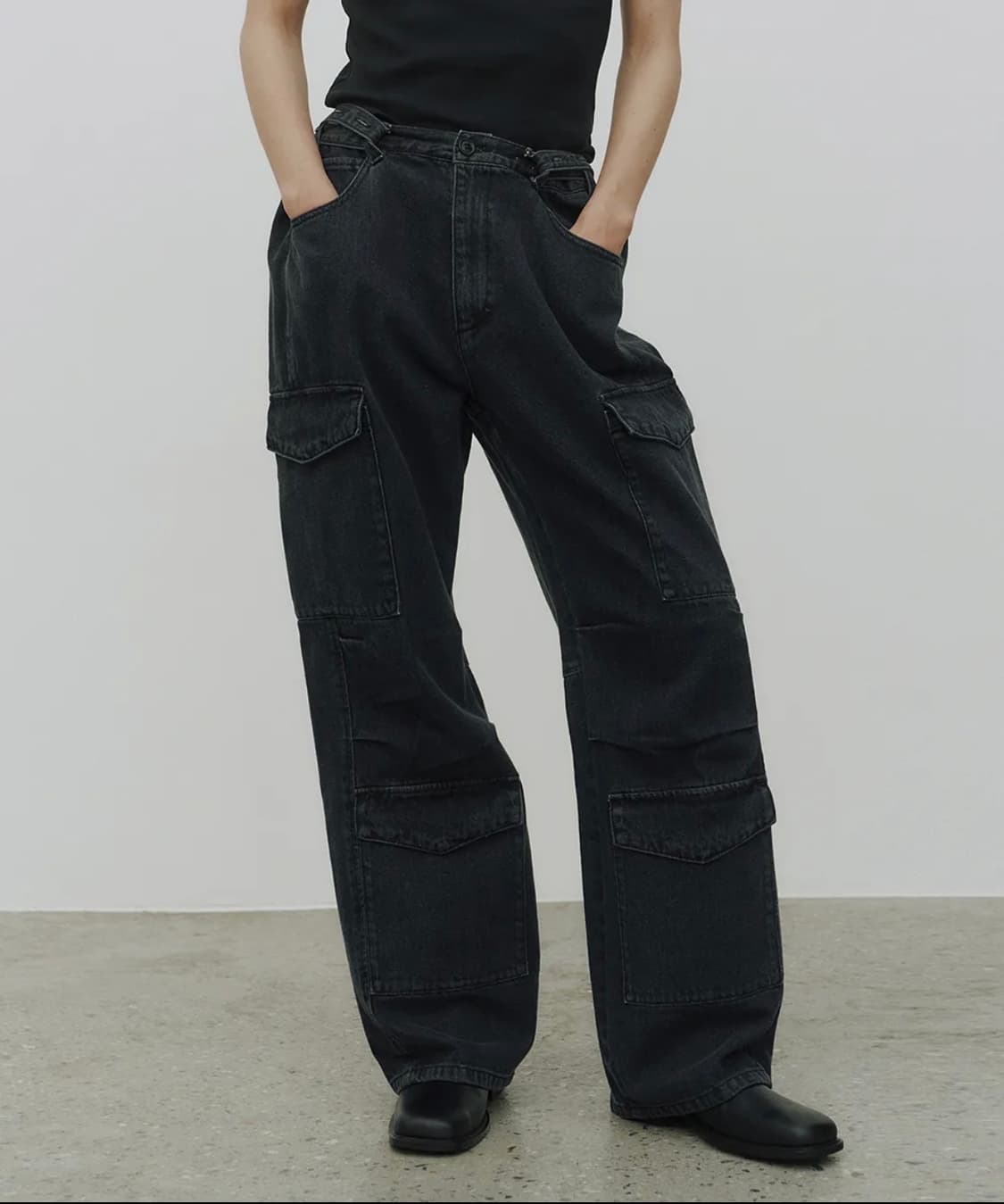 [50] 노이어 유틸리티 카고 와이드 데님 팬츠 상품이미지1