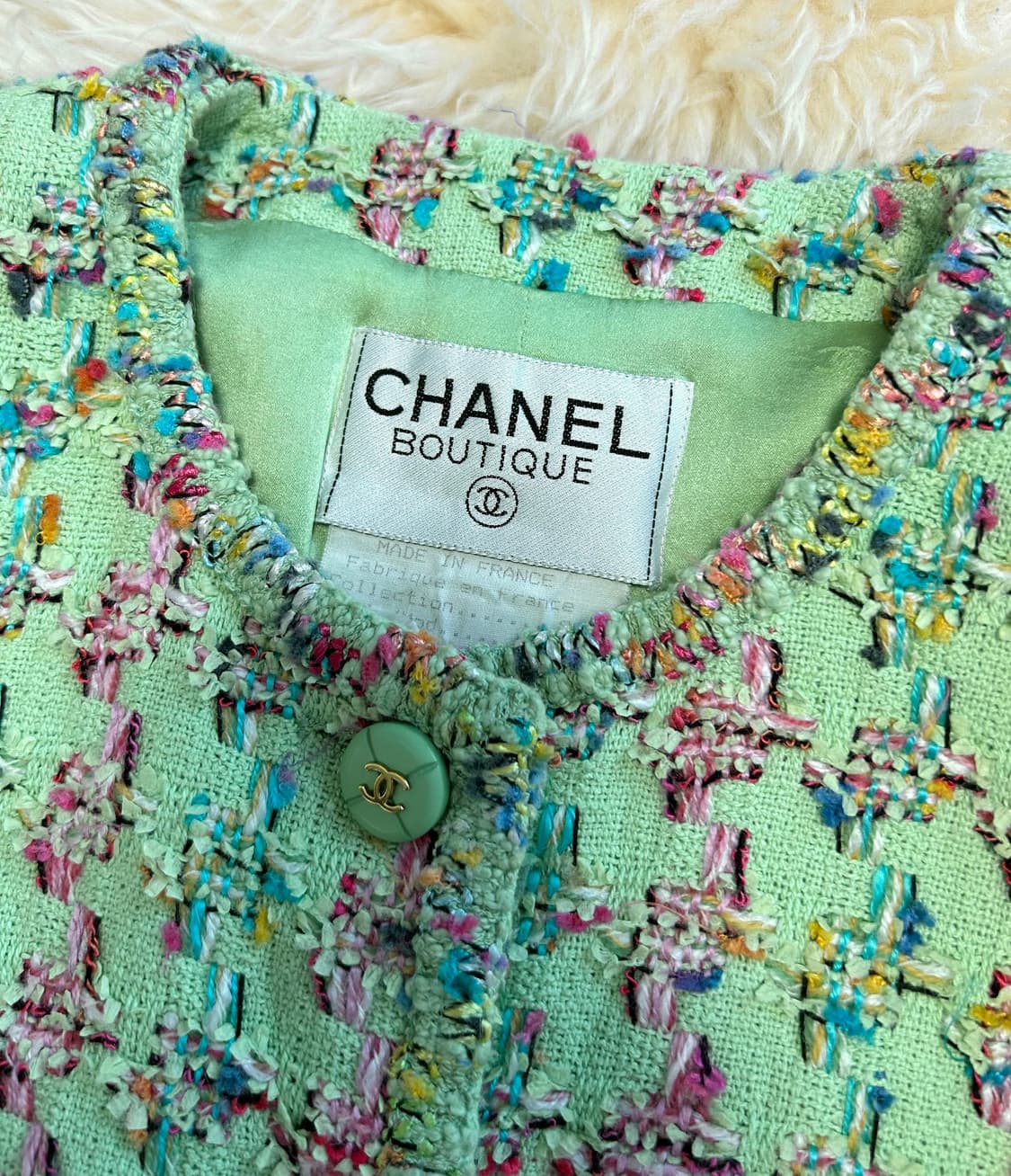 샤넬 1995 S/S collection 민트그린 트위드자켓 상품이미지3