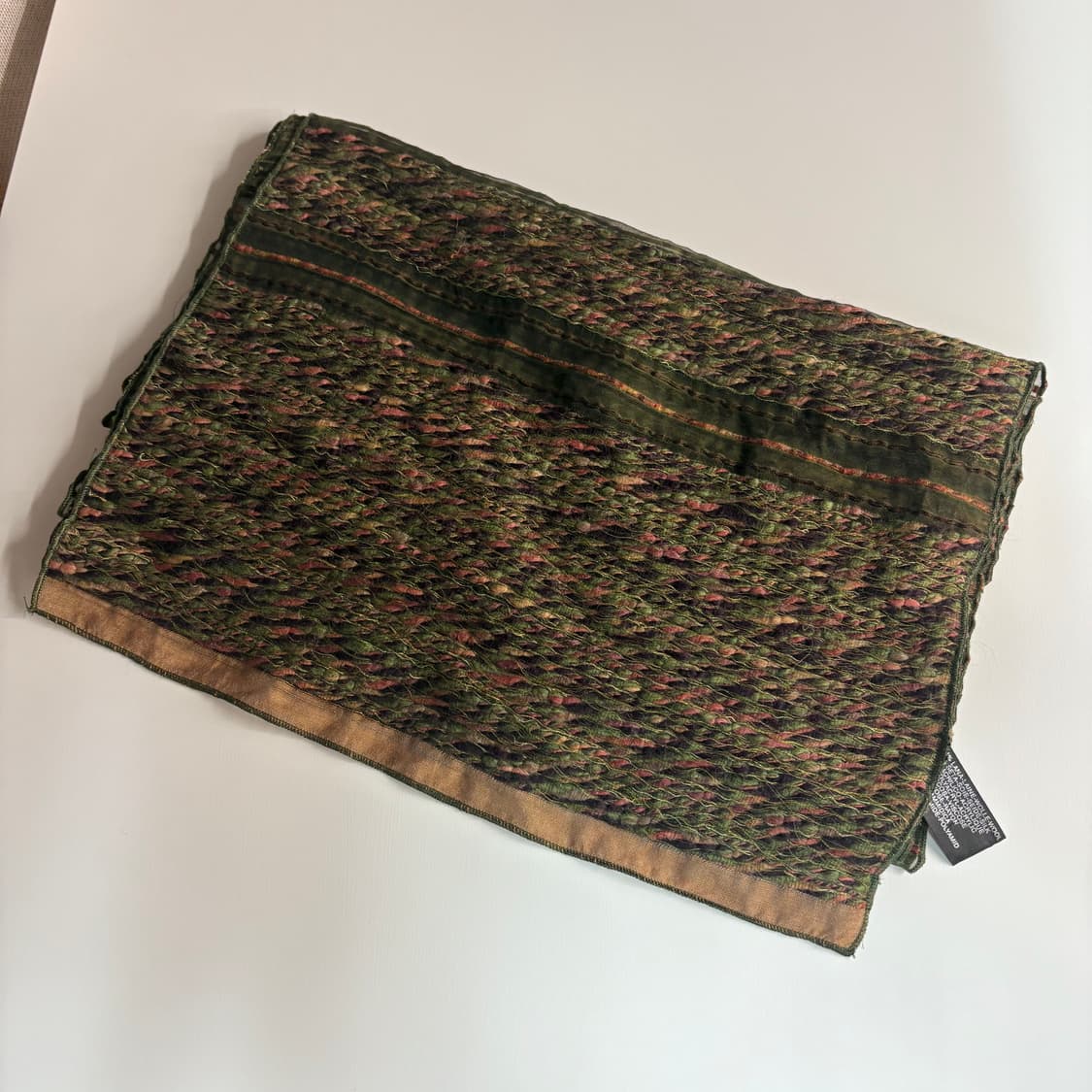 Made in ITALY 카키 실크 울 오간자 머플러 스카프 상품이미지1