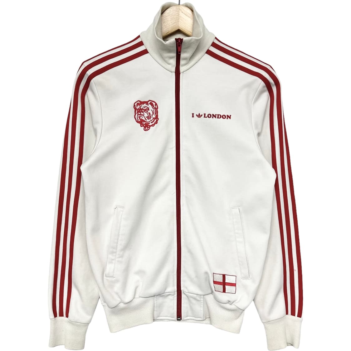 아디다스 런던 트랙탑 져지 화이트 레드 상품이미지2