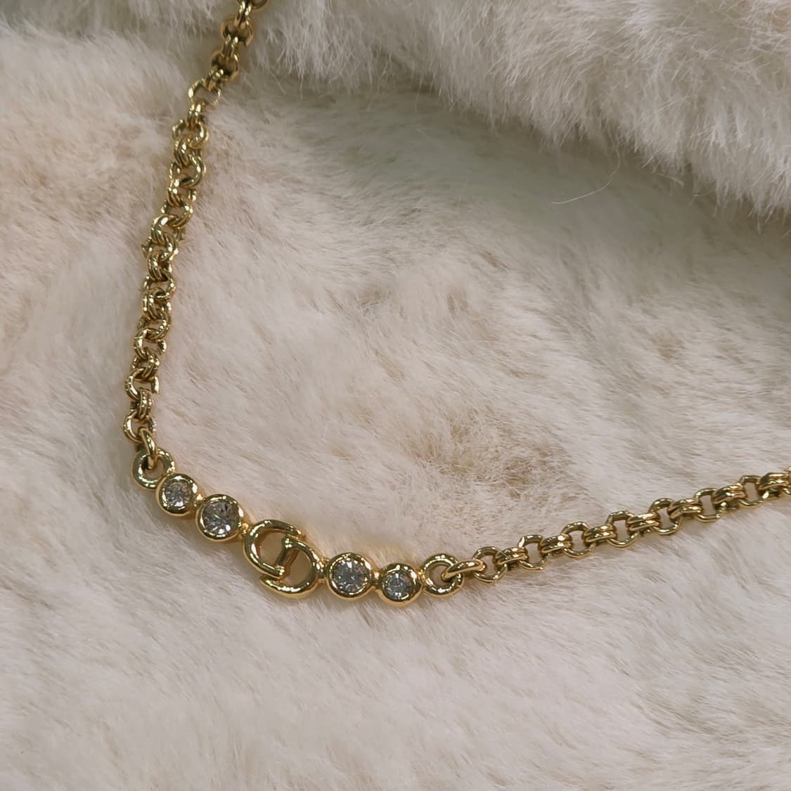 DIOR 디올 CD 체인 링크 큐빅 목걸이 (정품) 상품이미지2