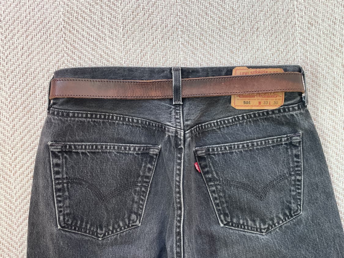 빈티지 Levis 브라운 버클 레더 벨트 상품이미지3
