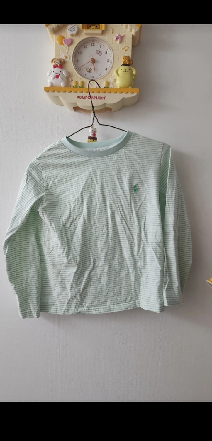 폴로 랄프로렌 연두색 스트라이프 티셔츠 상품이미지2