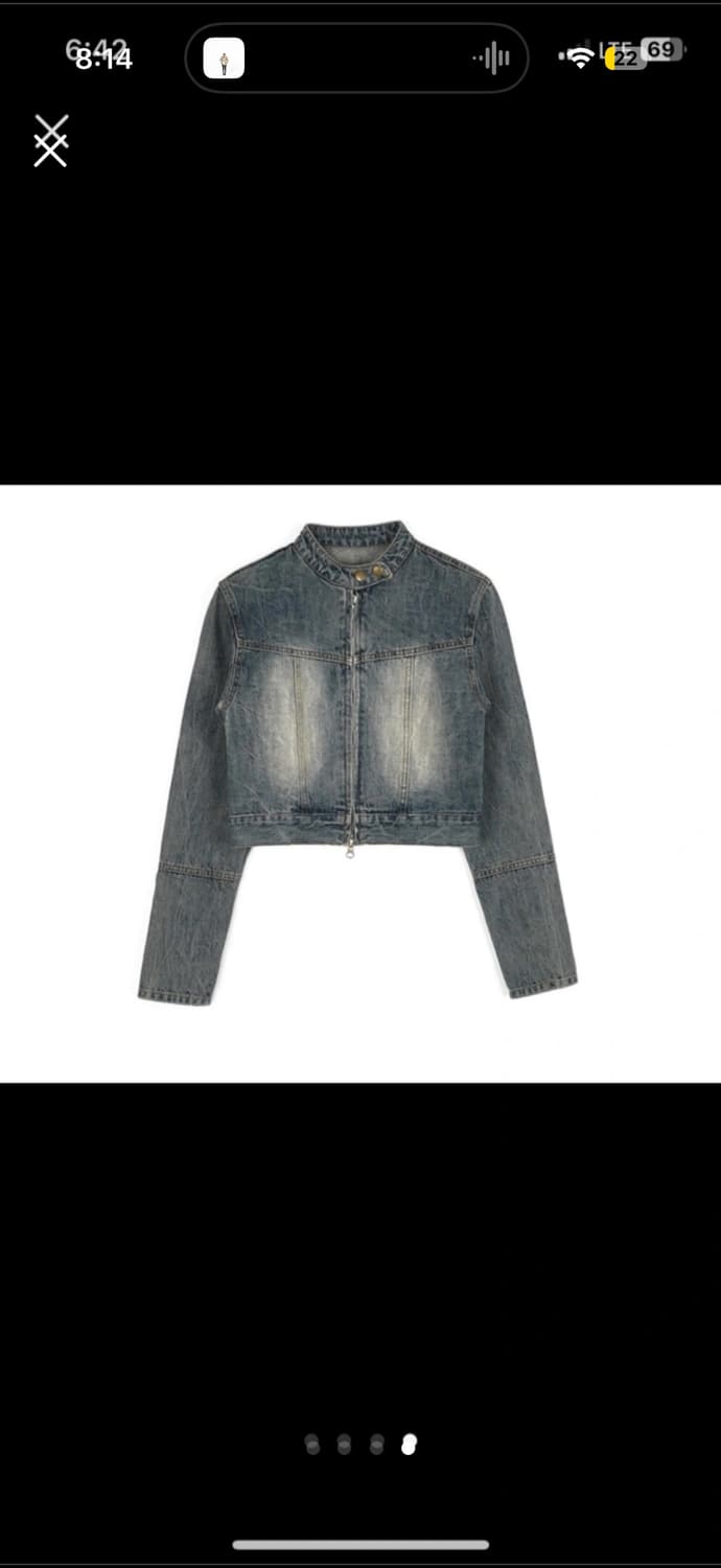 카리나착용 블랙업 클리본 데님자켓(새상품) 상품이미지4