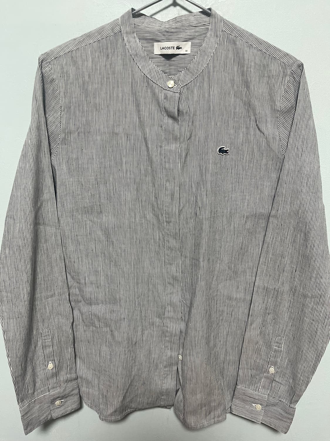 라코스테 스트라이프 헨리넥 셔츠 긴팔 상품이미지1