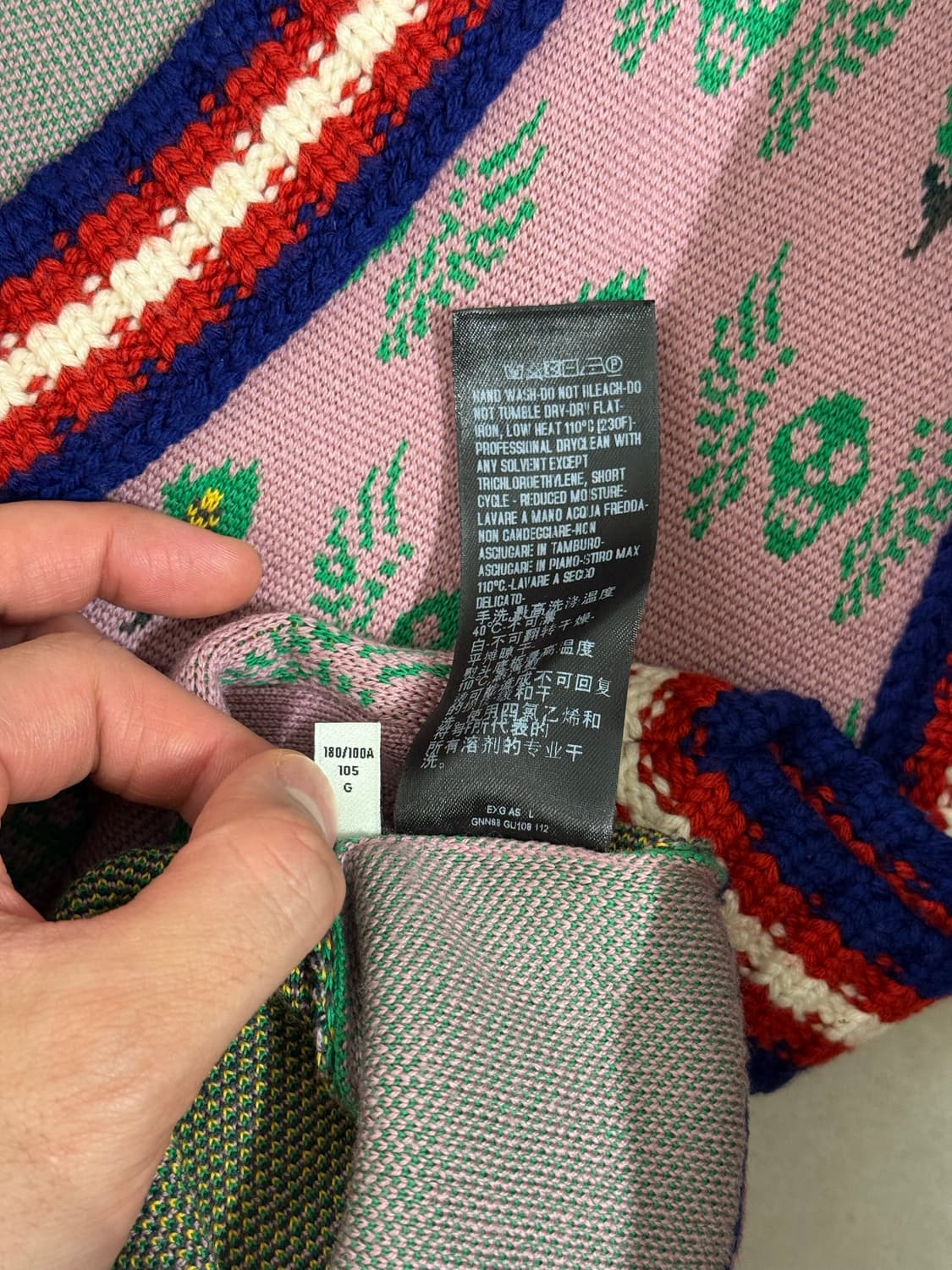 구찌 GUCCI SKULL AND FLOWER JACQUARD WOOL  상품이미지8