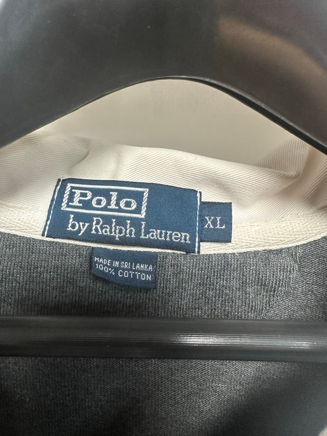 no.141 폴로 랄프로렌 럭비셔츠 다크그레이 xxl 상태 굿 상품이미지3