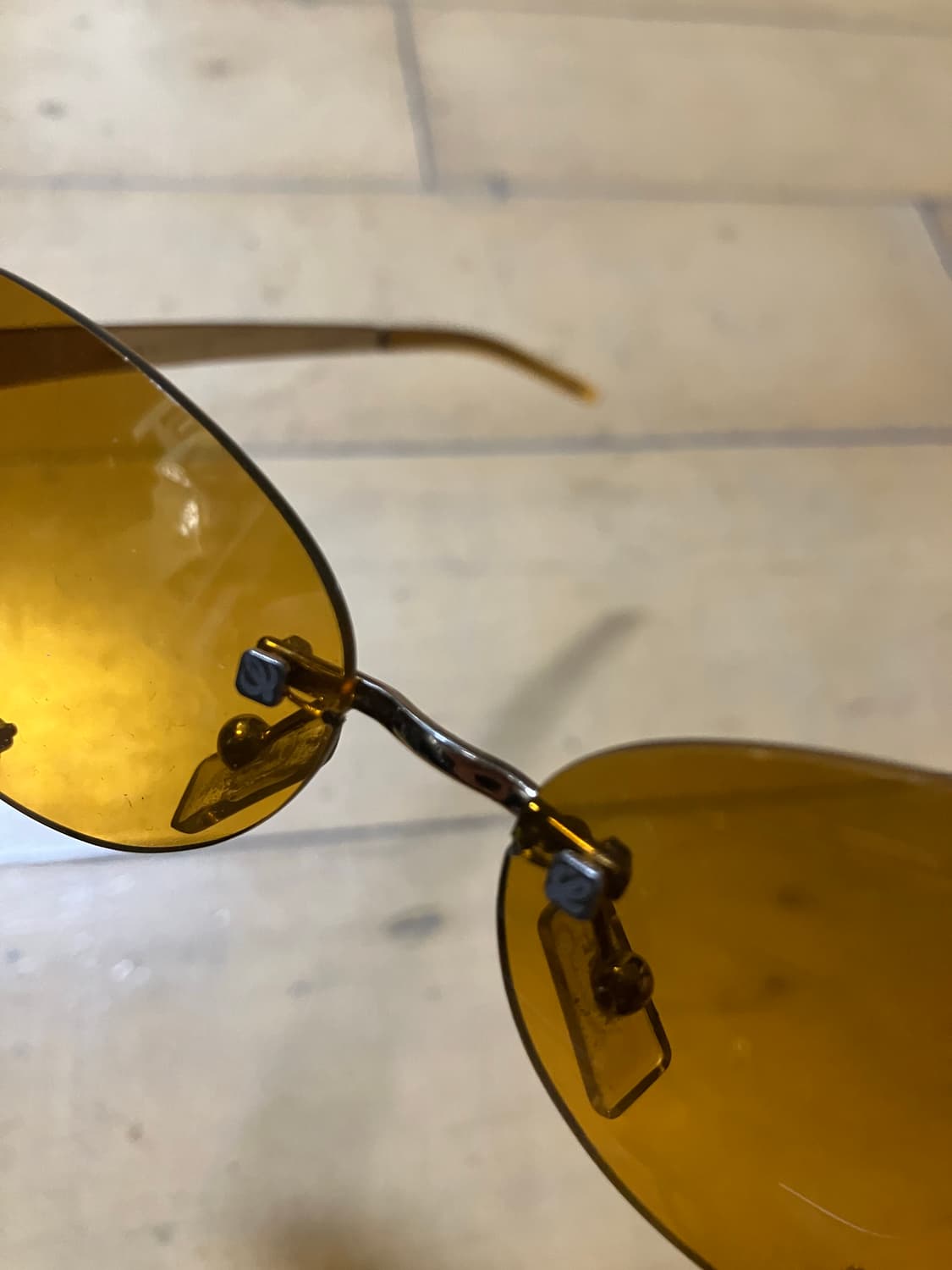 LOEWE 00s 빈티지 로에베 긱시크 골드 림리스 선글라스 상품이미지4