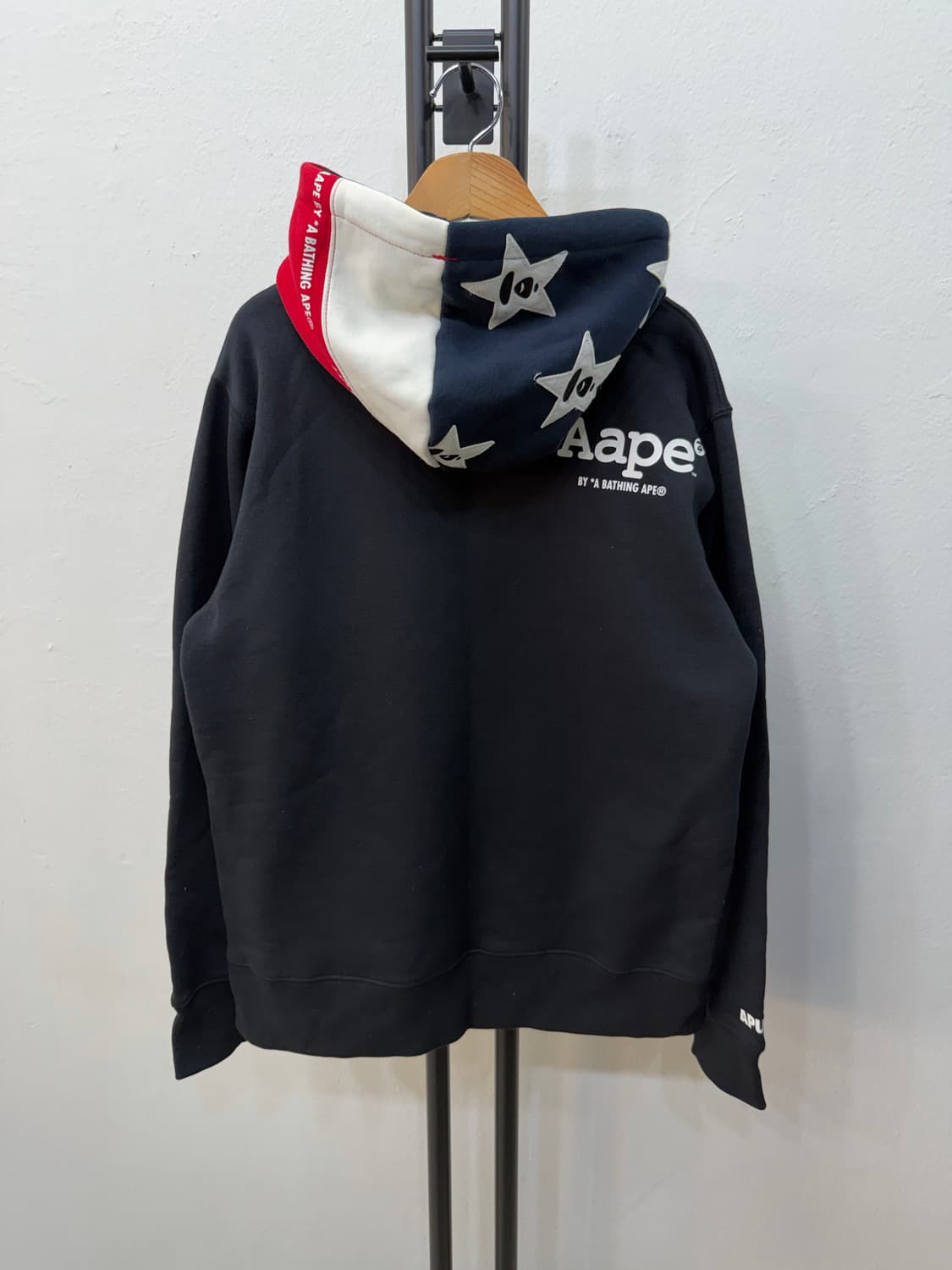 정품) AAPE 에이프 베이프 스타패치 후드티 XL 상품이미지4