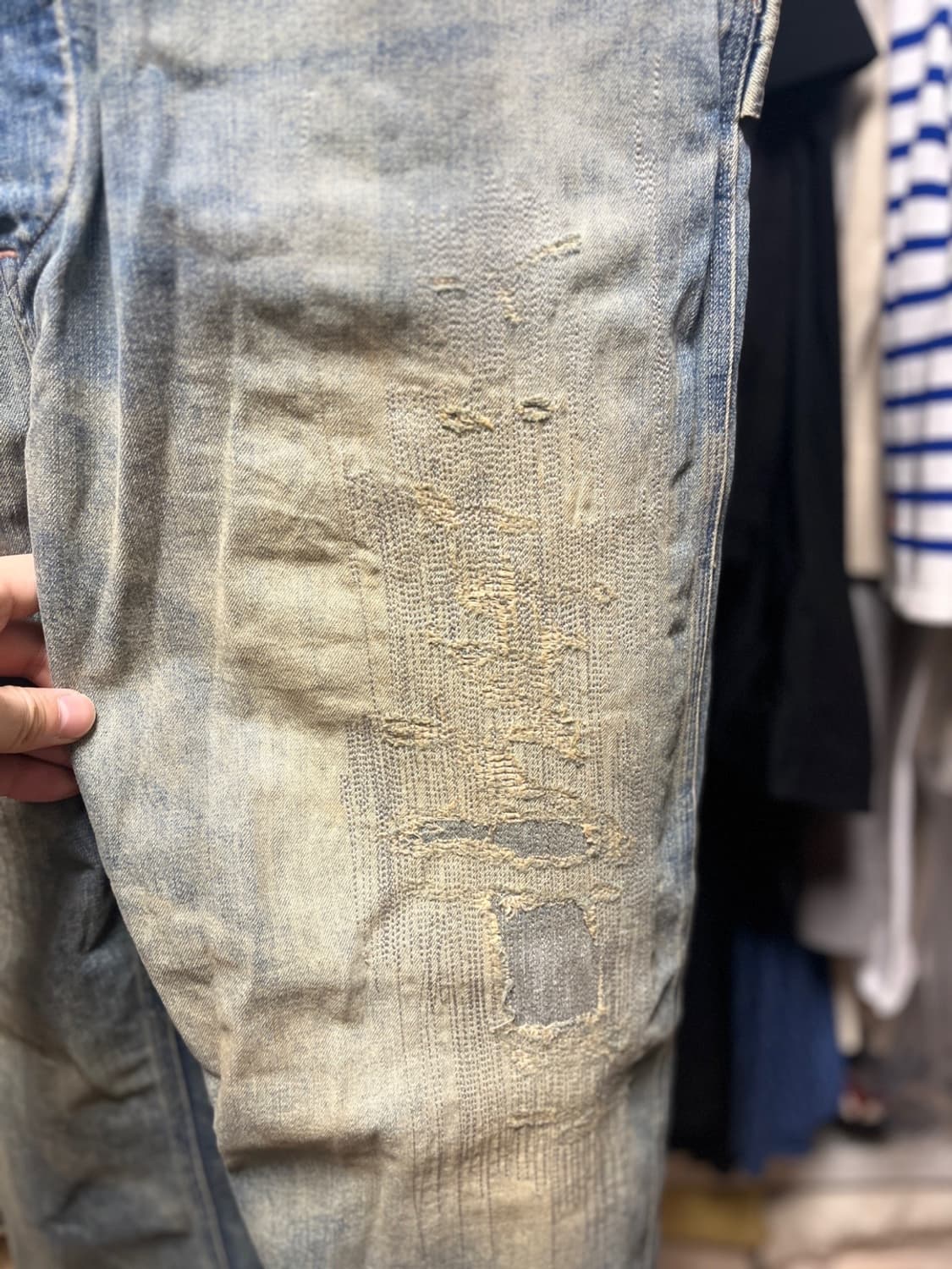 RRL 리페어 웨스콧 데님 오버롤즈 L 상품이미지4
