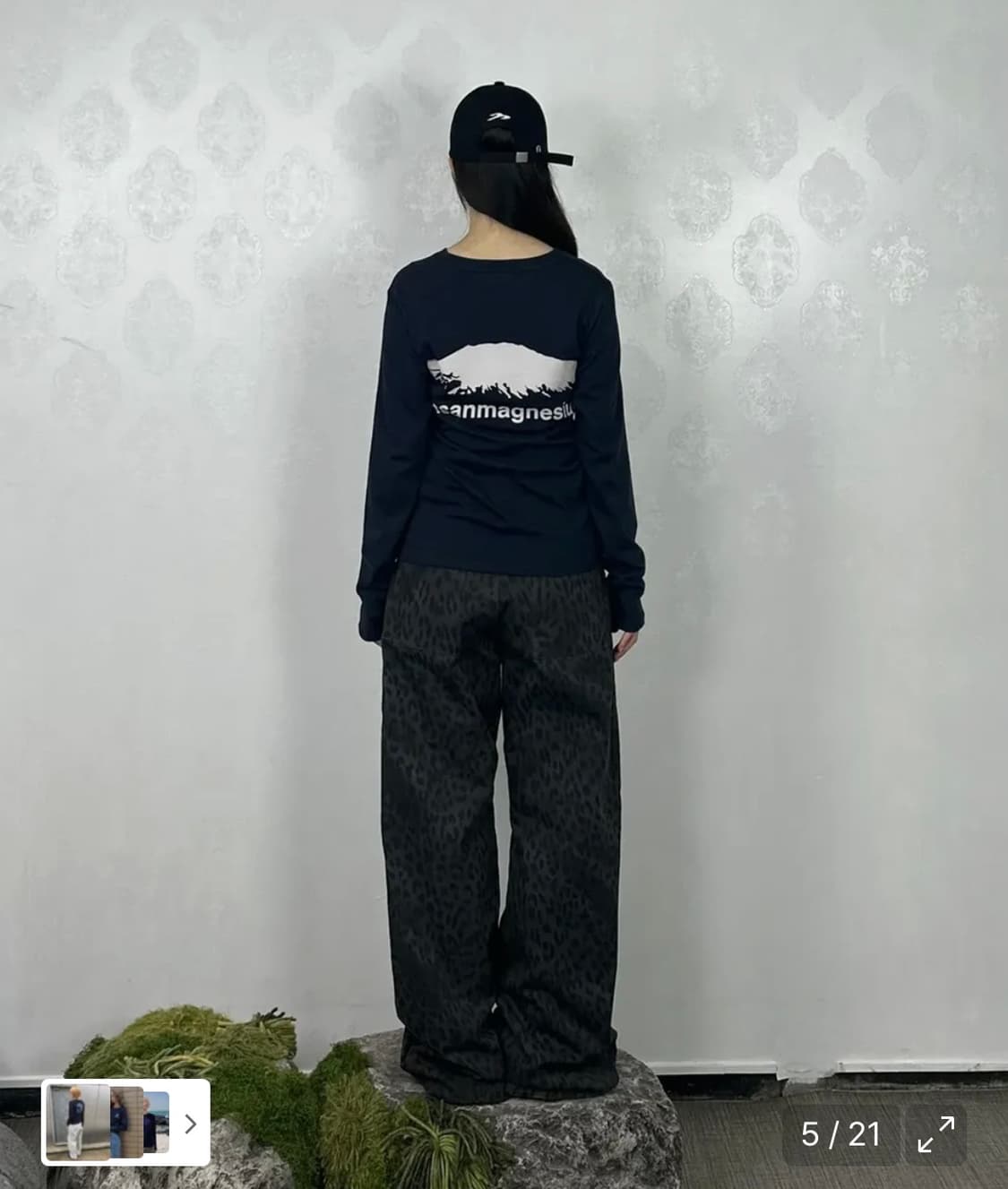 탄산마그네슘 마운틴 롱슬리브 네이비 상품이미지3