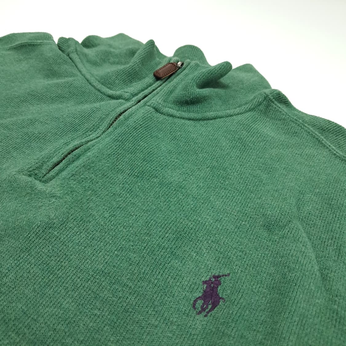CN825 2XL 폴로 랄프로렌 에메랄드그린 하프집업 긴팔 니트 스웨터 상품이미지5