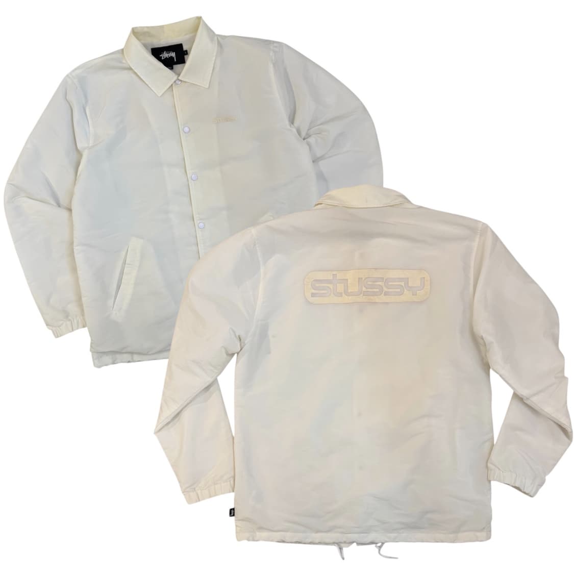 스투시 스펠아웃 나일론 코치자켓 화이트 상품이미지1