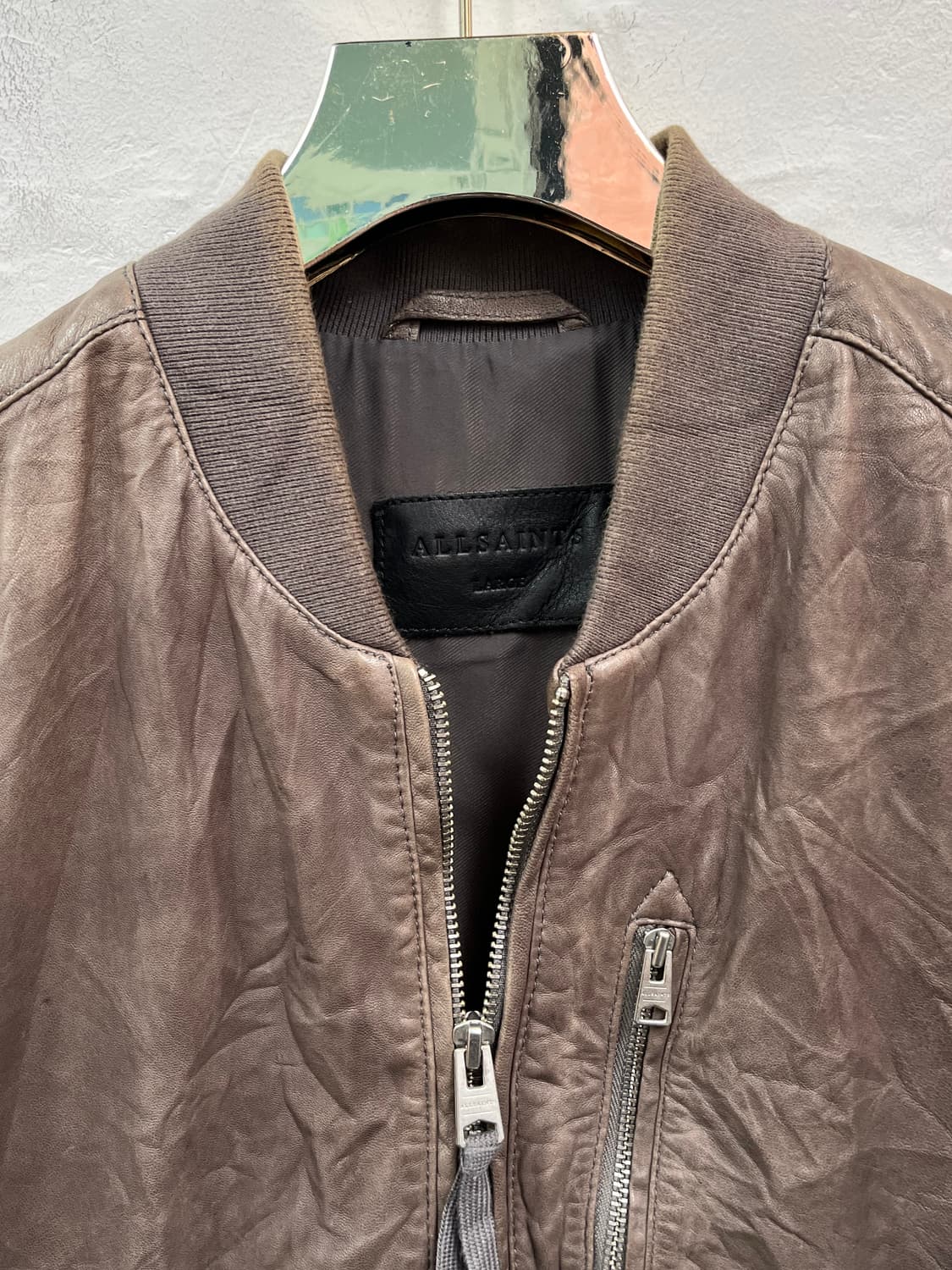 AllSaints leather bomber 올세인츠 양가죽 봄버자켓 L 상품이미지2