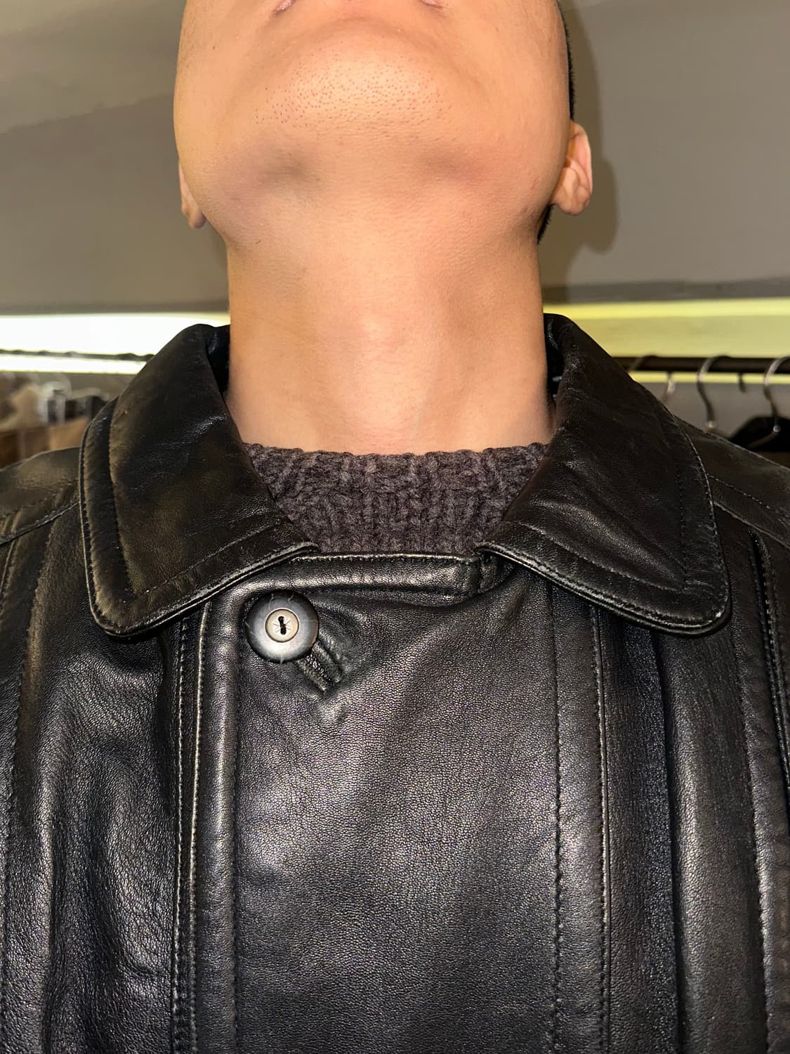 90’s Japanese cow-leather bomber jacket 상품이미지4