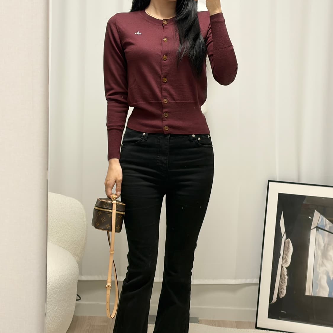 비비안웨스트우드 레드라벨 울 가디건 버건디 상품이미지9