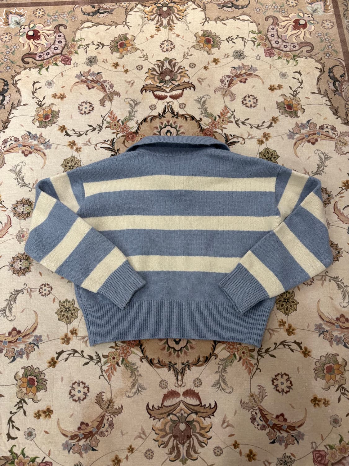 vtg 스트라이프 카라 크롭니트 상품이미지2