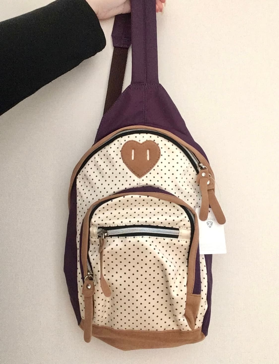 핀터레스트 도트 하트 새틴 슬링백 백팩 숄더백 라떼갸루 고프코어 상품이미지2