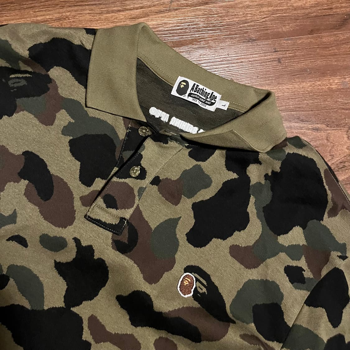 25ss 베이프 카모 자카드 로고 폴로 카라티 L 상품이미지3