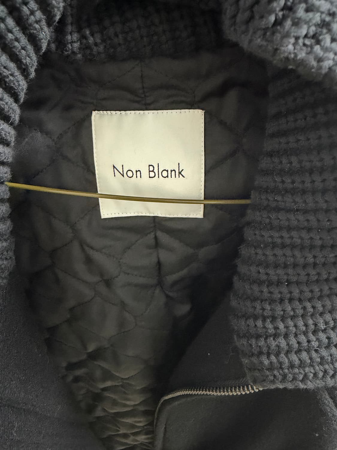 넌블랭크 니트 칼라 울블렌드 숏자켓 블랙 L 상품이미지8
